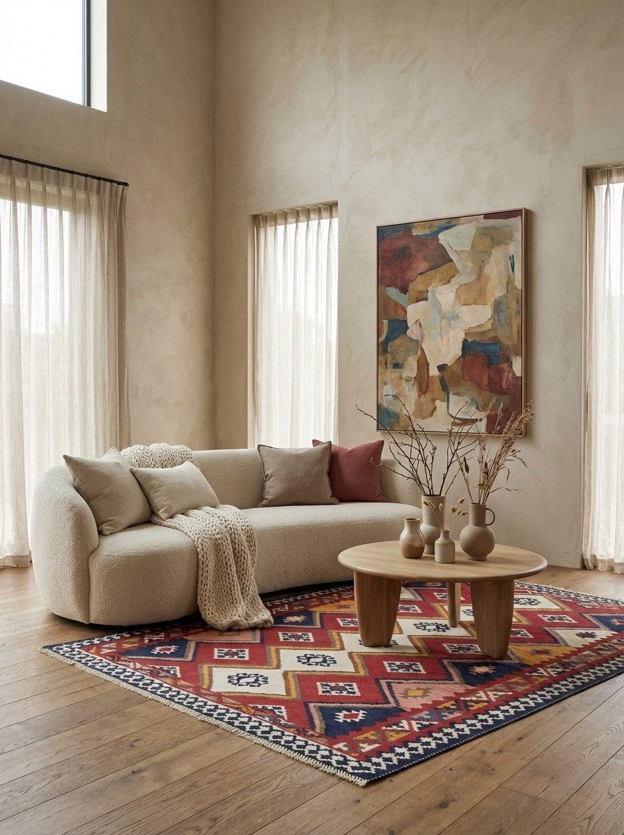 Kelim Gashgai Old — Handgefertigt, 246x159 cm, Bunt, 100% Virgin Wool | Detail view