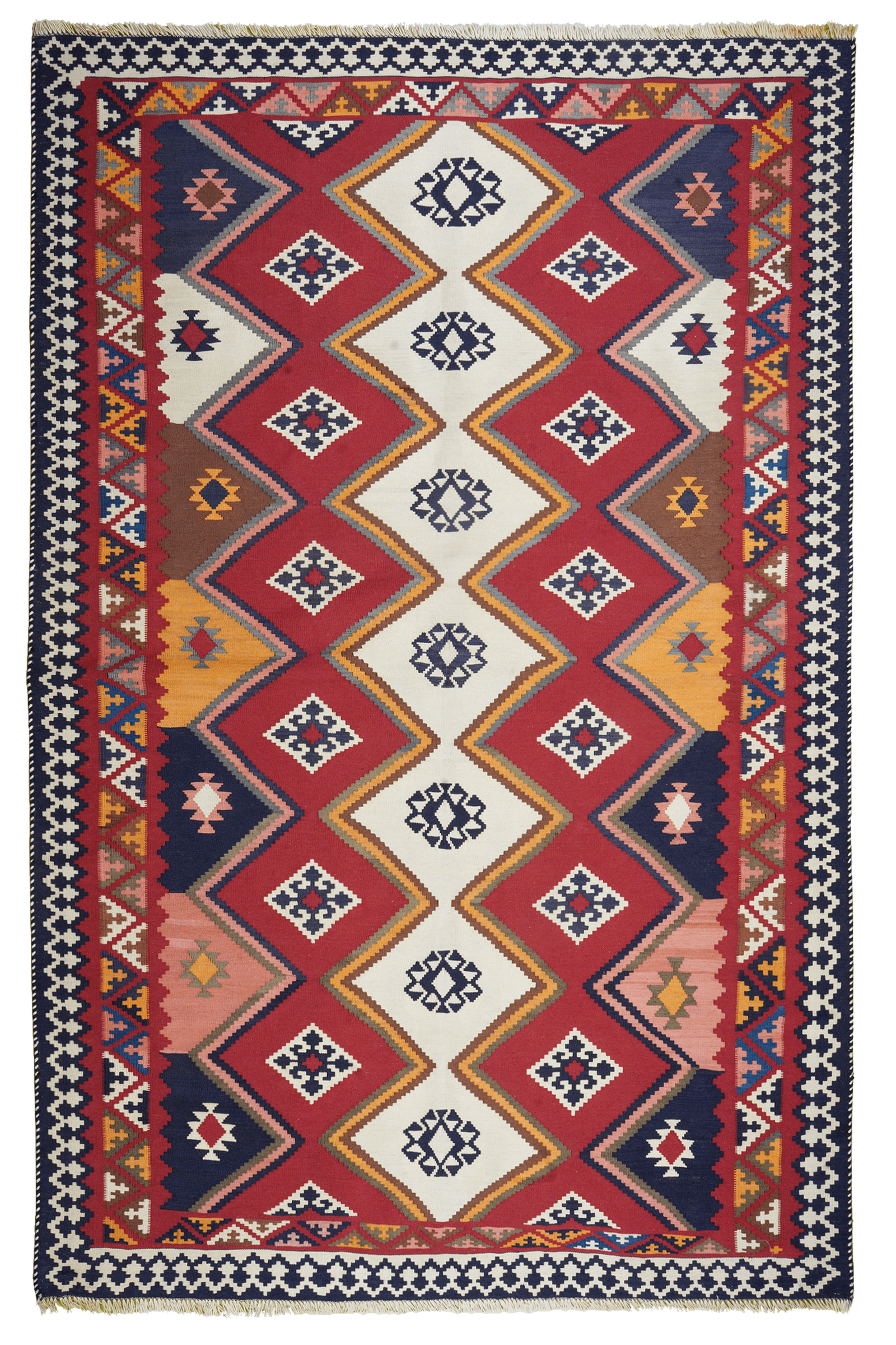Kelim Gashgai Old — Handgefertigt, 246x159 cm, Bunt, 100% Virgin Wool | Main view