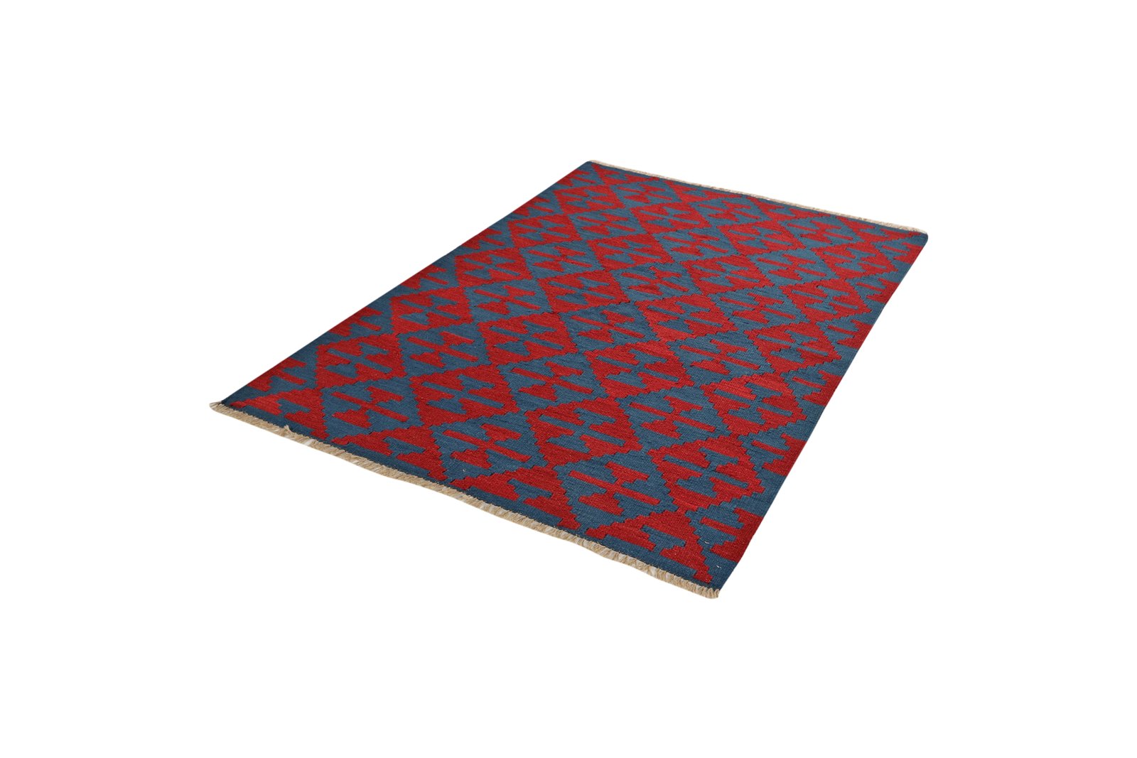 Kelim Gashgai — Handmade, 123x184 cm, Blue, 100% Virgin Wool | View 5