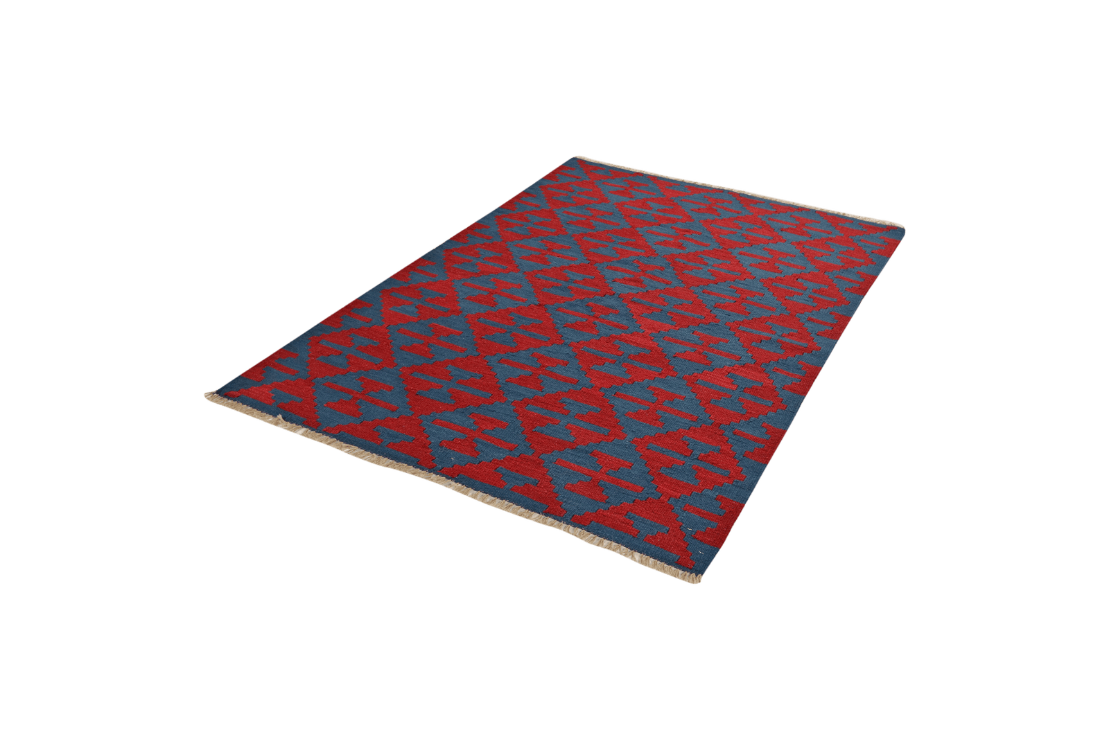 Kelim Gashgai — Handmade, 123x184 cm, Blue, 100% Virgin Wool | View 5