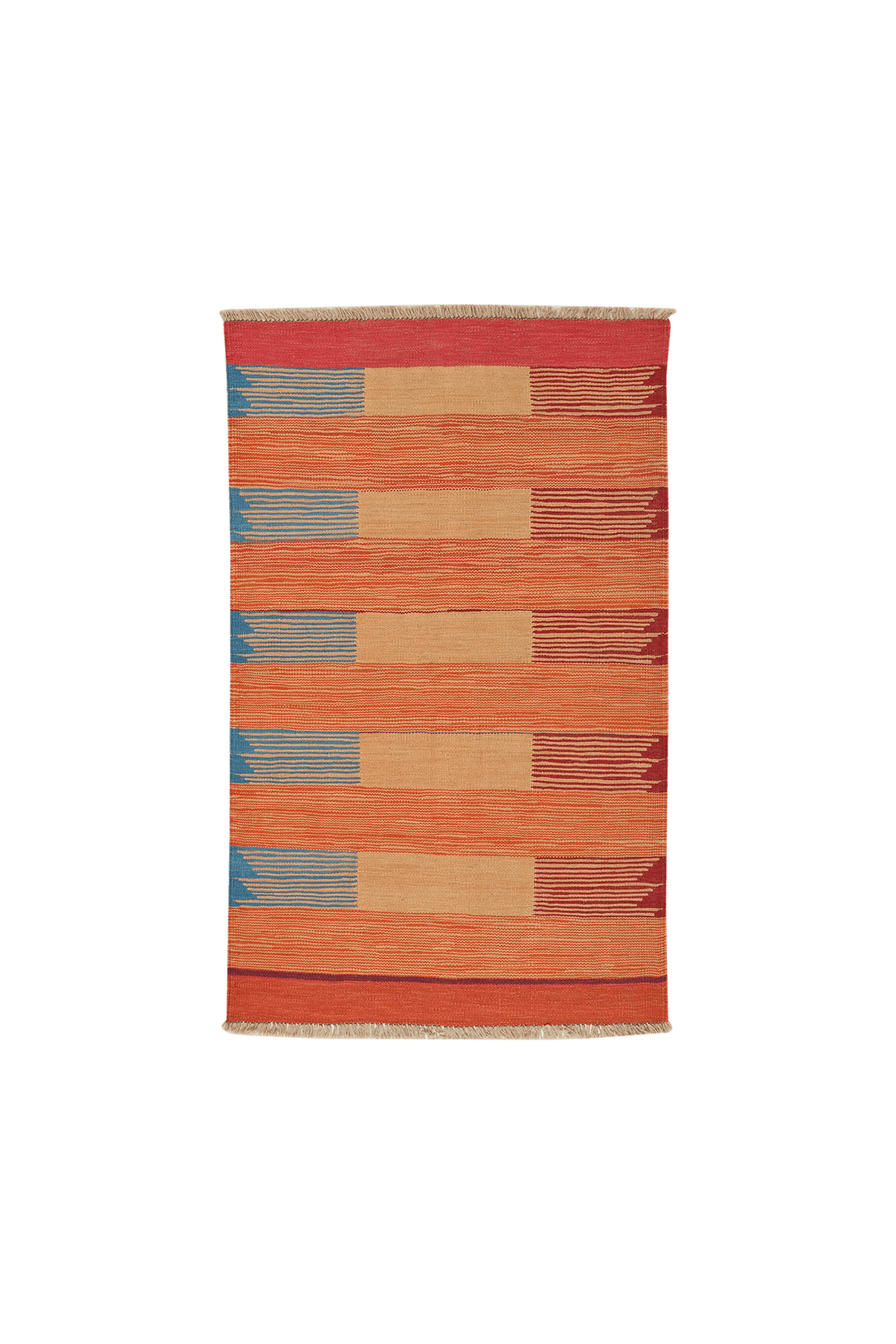 Kelim Gashgai — Handmade, 93x150 cm, Orange, 100% Virgin Wool | Main view