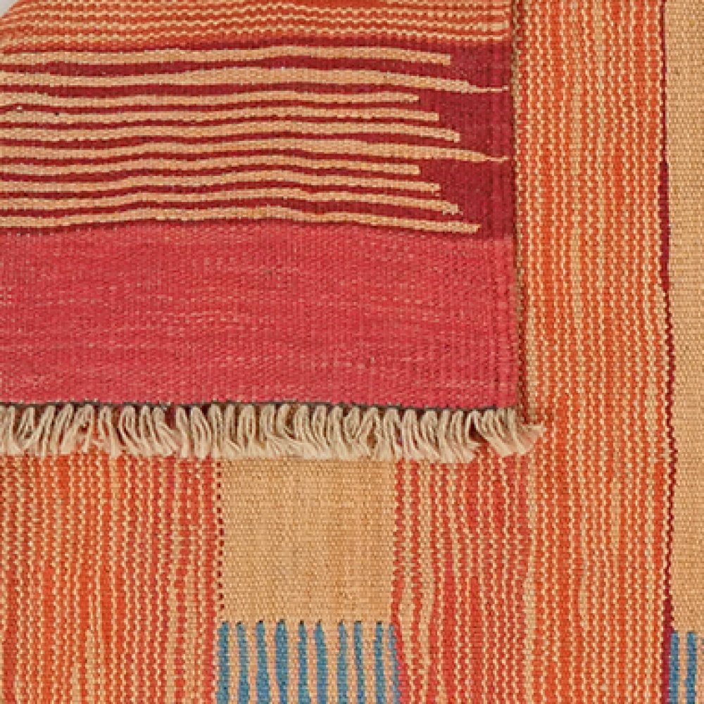 Kelim Gashgai — Handmade, 93x150 cm, Orange, 100% Virgin Wool | View 6
