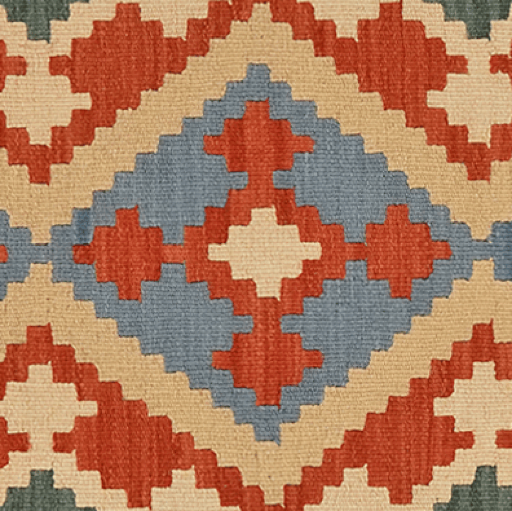 Kelim Gashgai — Handmade, 66x92 cm, Blue, 100% Virgin Wool | View 4