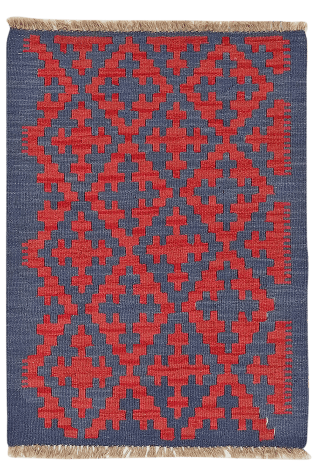 Kelim Gashgai — Handmade, 65x90 cm, Blue, 100% Virgin Wool | Main view