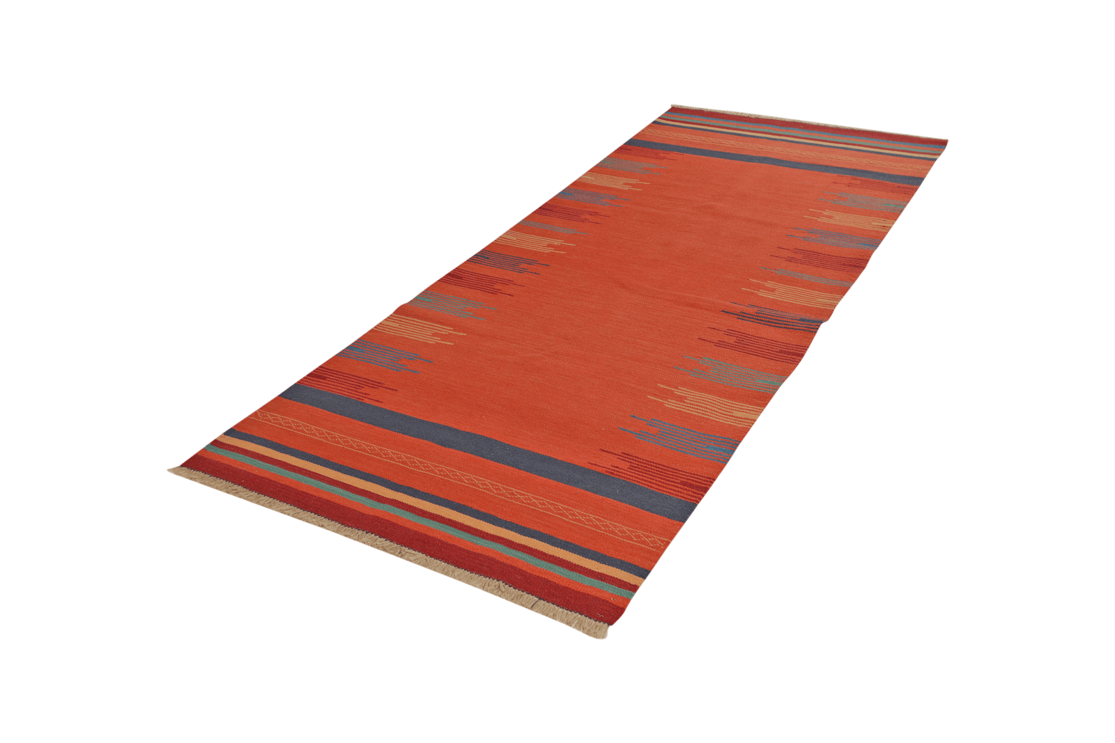 Kelim Gashgai — Handmade, 100x252 cm, Red, 100% Virgin Wool | View 5