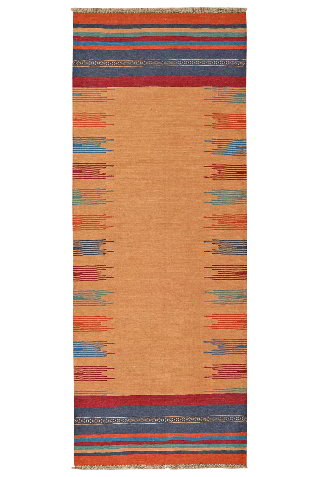 Kelim Gashgai — Handmade, 99x254 cm, Brown, 100% Virgin Wool | Main view