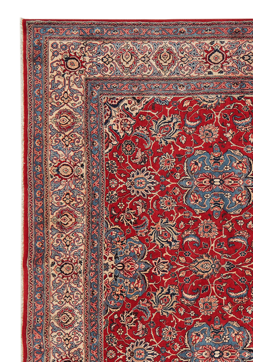 Sarough — Hand-knotted, 247x350 cm, Red, 100% Virgin Wool | View 3