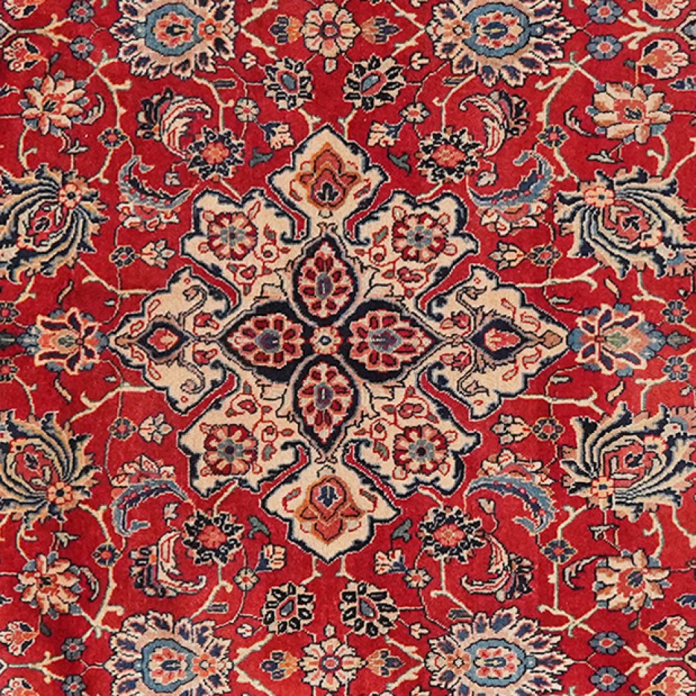 Sarough — Hand-knotted, 247x350 cm, Red, 100% Virgin Wool | View 4