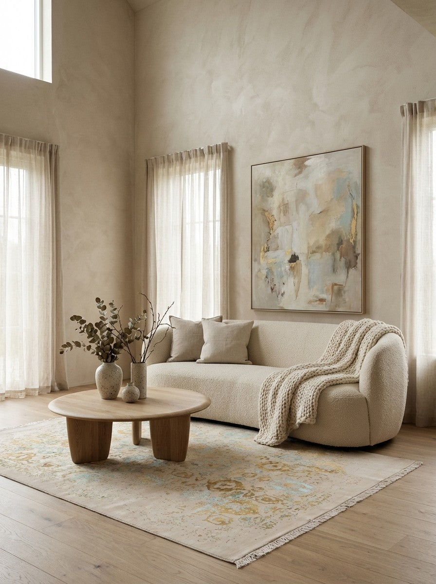 Paradayda — Hand-knotted, 174x239 cm, Beige, 60% Viskose, 40% Baumwolle | Detail view