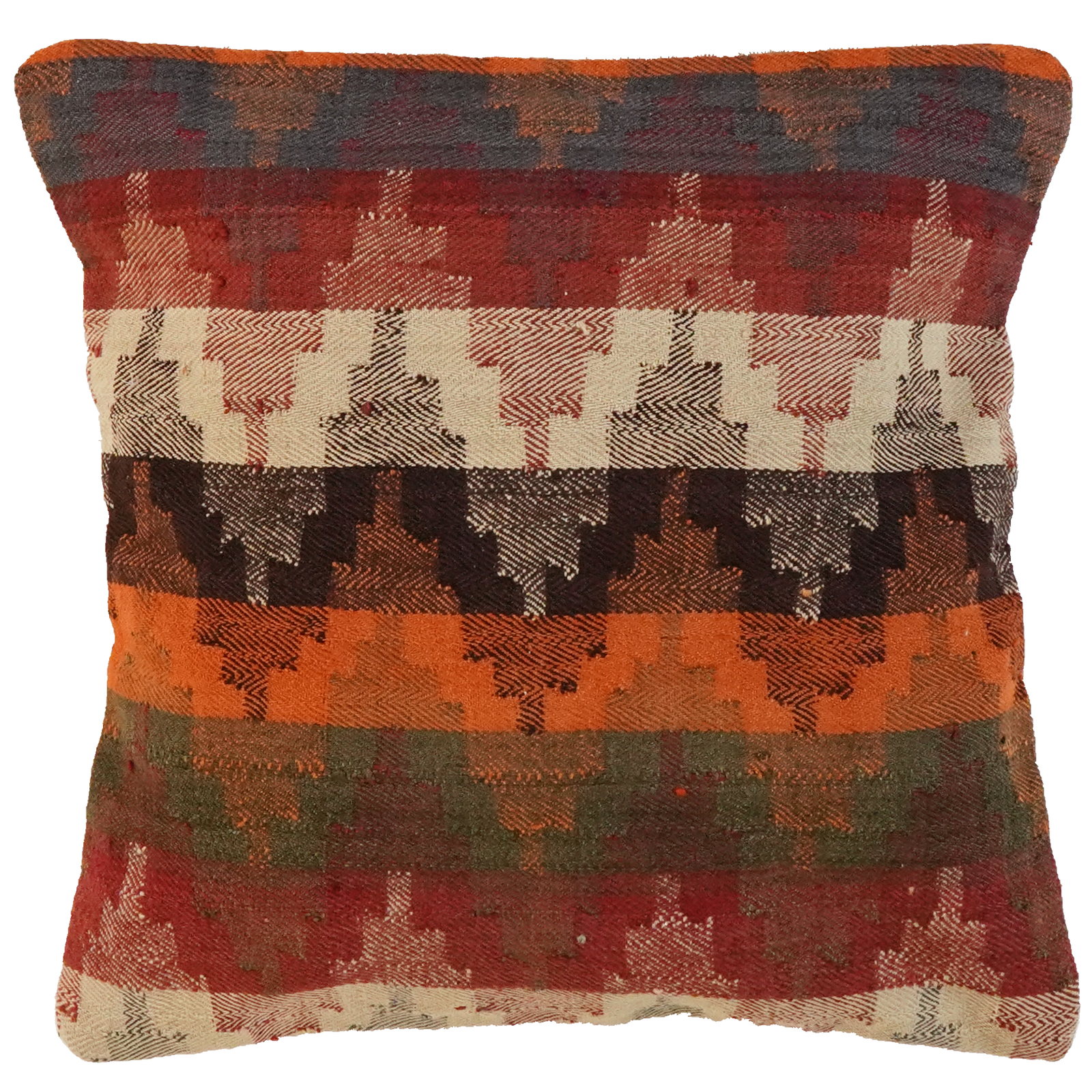 Kelim Kissen — Handgefertigt, 65x65 cm, Bunt, 100% Virgin Wool | Main view
