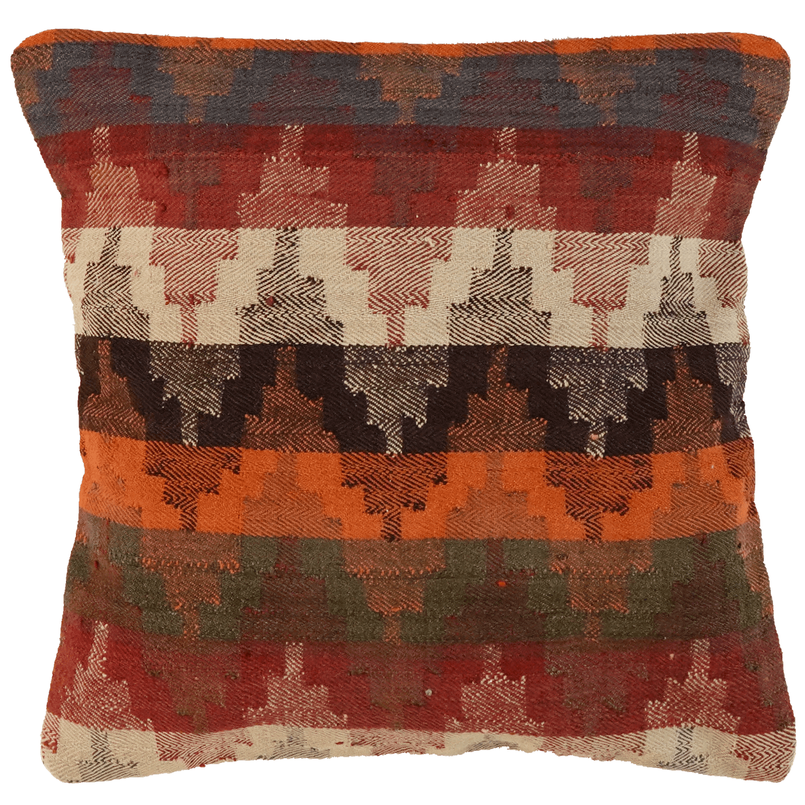 Kelim Kissen — Handmade, 65x65 cm, Multicolor, 100% Virgin Wool | Main view
