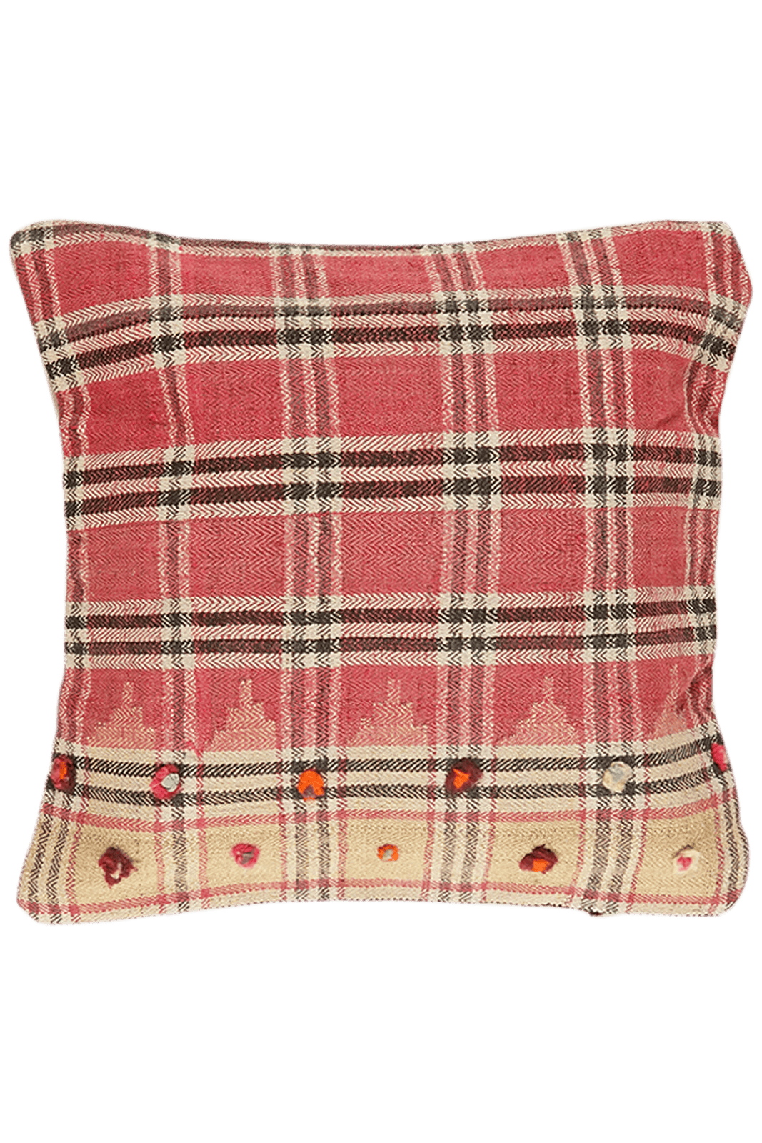 Kelim Kissen — Handmade, 65x65 cm, Multicolor, 100% Virgin Wool | Main view