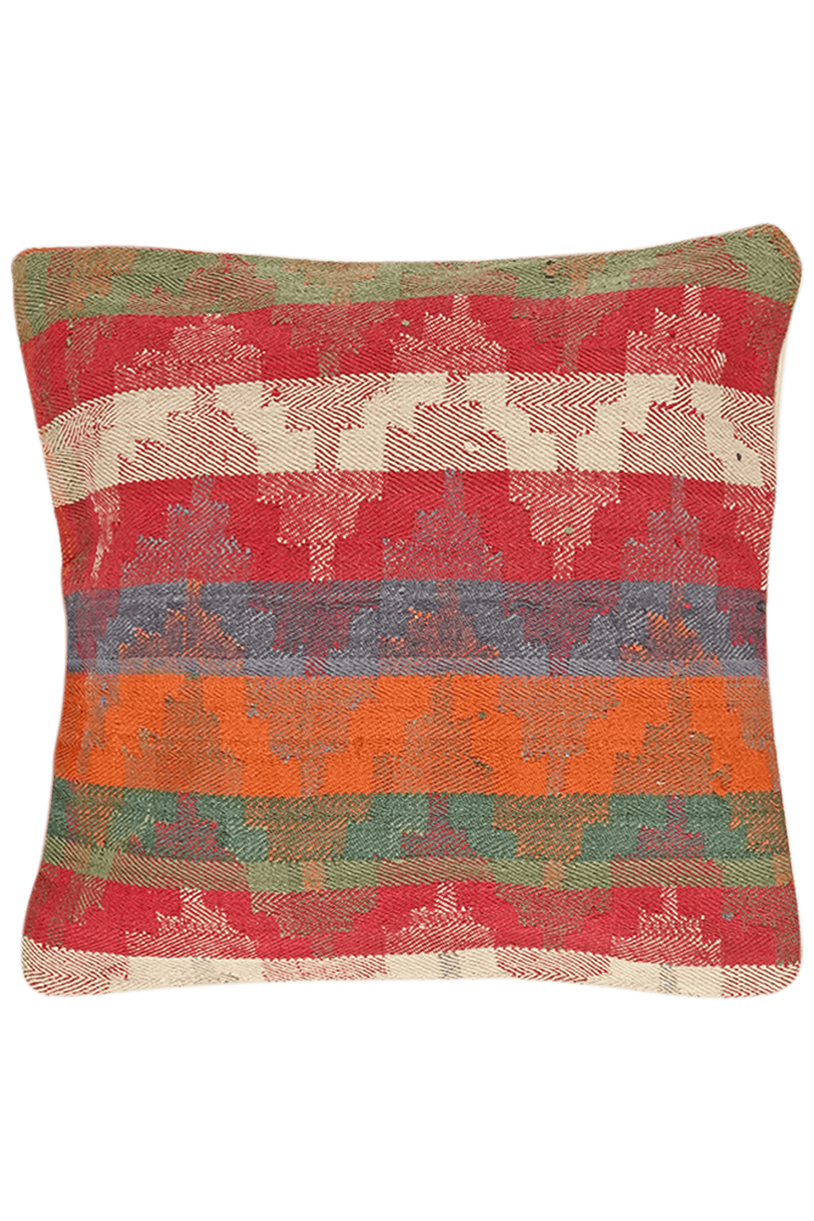 Kelim Kissen — Handmade, 65x65 cm, Multicolor, 100% Virgin Wool | Main view