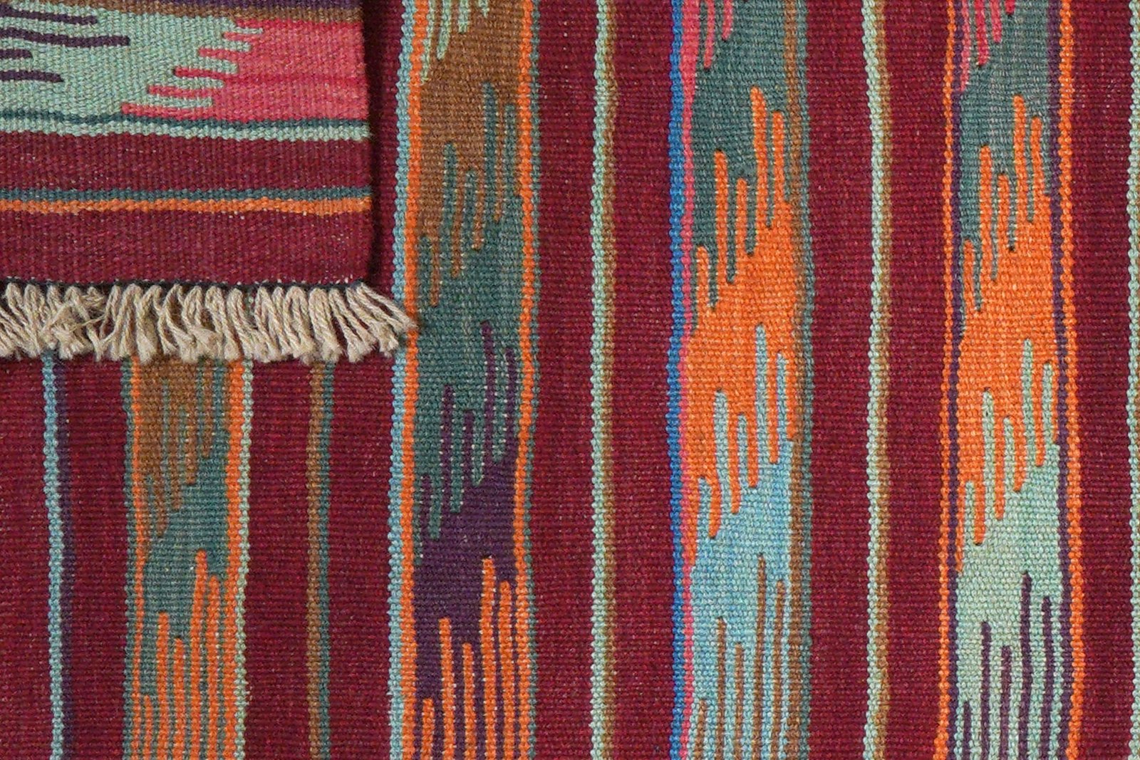 Kelim Gashgai — Handmade, 68x197 cm, Multicolor, 100% Virgin Wool | View 6