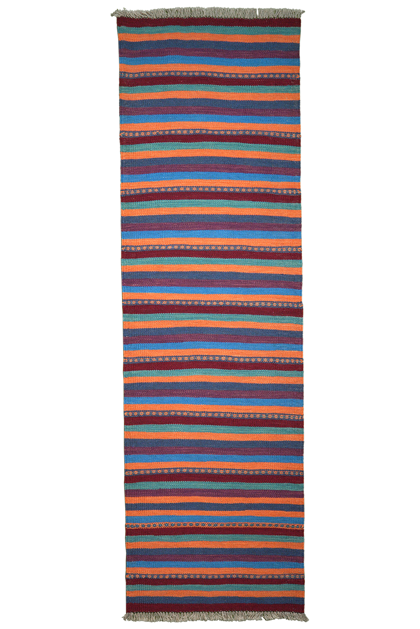 Kelim Gashgai — Handgefertigt, 197x60 cm, Bunt, 100% Virgin Wool | Main view