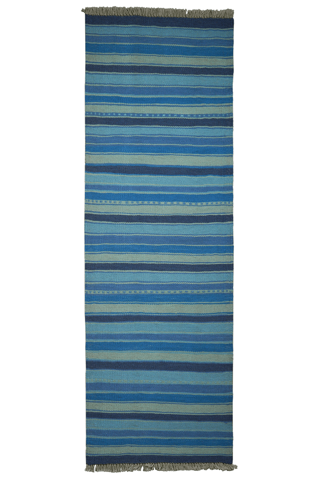 Kelim Gashgai — Handmade, 66x199 cm, Blue, 100% Virgin Wool | Main view