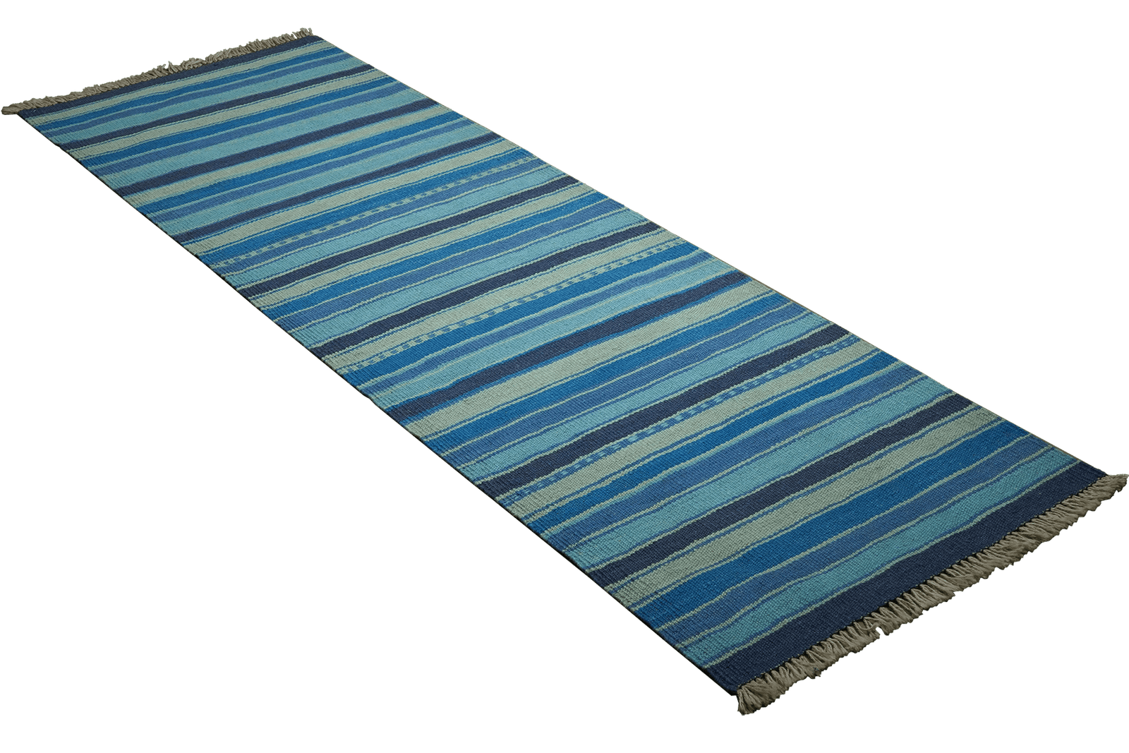 Kelim Gashgai — Handmade, 66x199 cm, Blue, 100% Virgin Wool | View 4