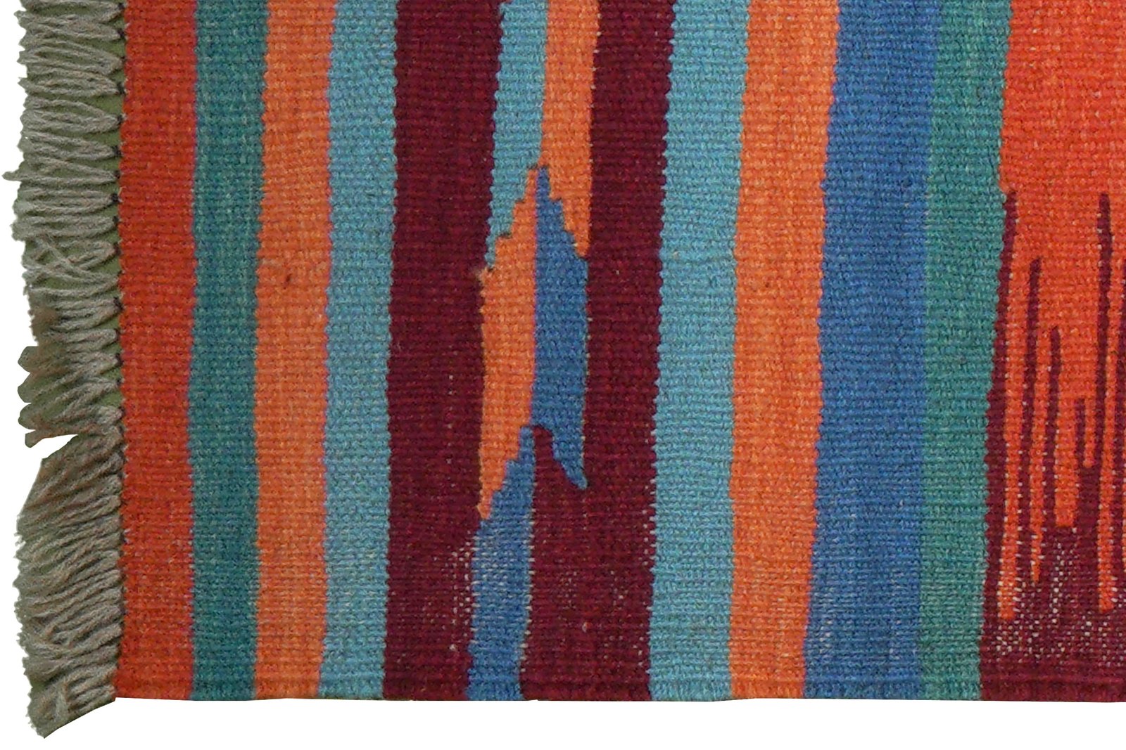 Kelim Gashgai — Handmade, 66x201 cm, Orange, 100% Virgin Wool | View 3