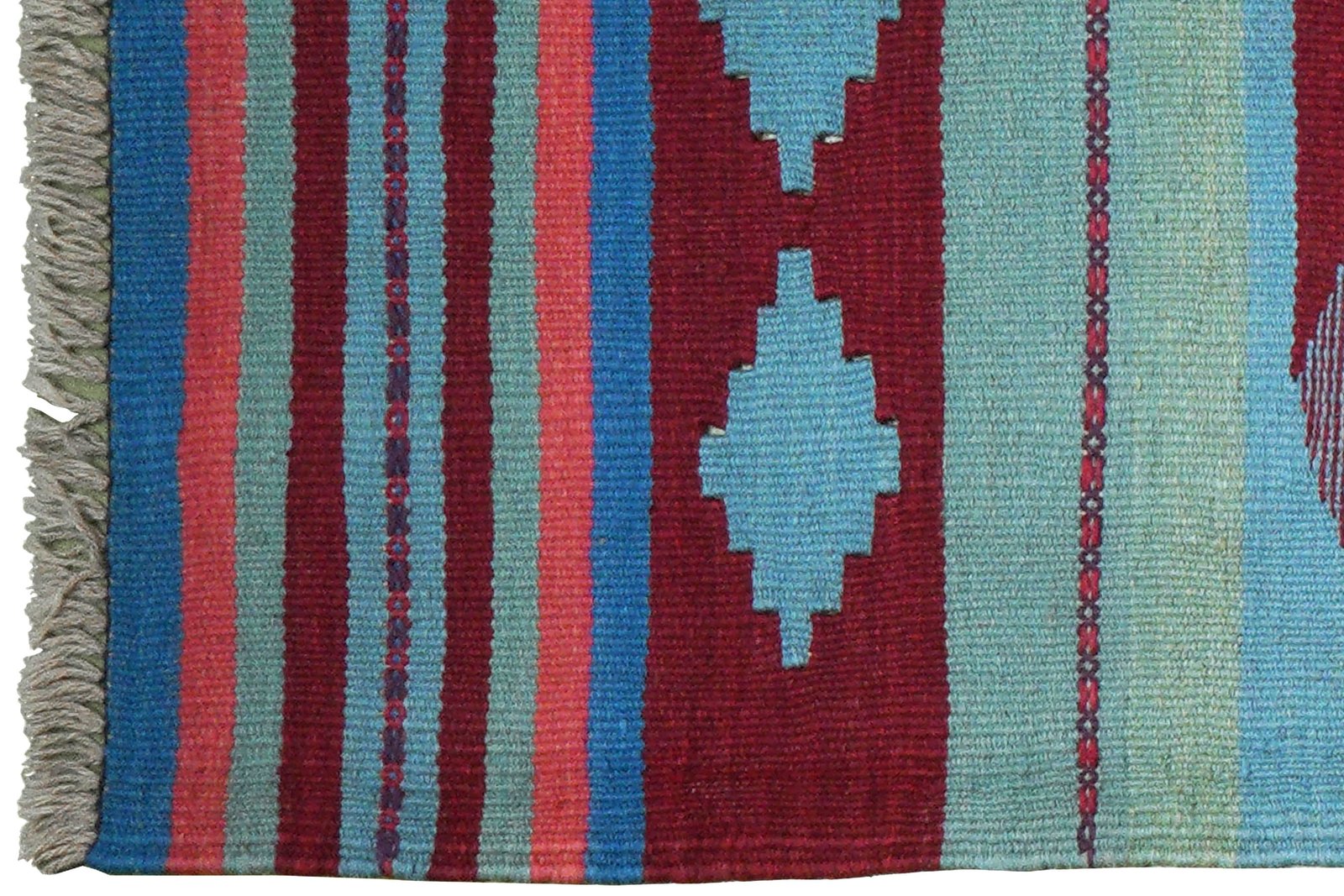 Kelim Gashgai — Handmade, 64x203 cm, Blue, 100% Virgin Wool | View 3