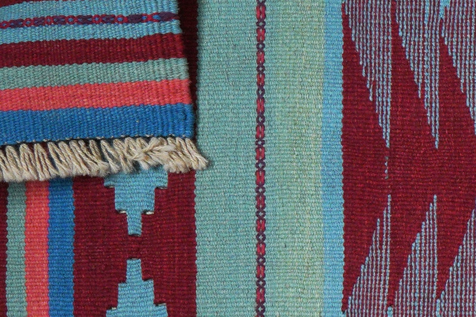 Kelim Gashgai — Handmade, 64x203 cm, Blue, 100% Virgin Wool | View 6