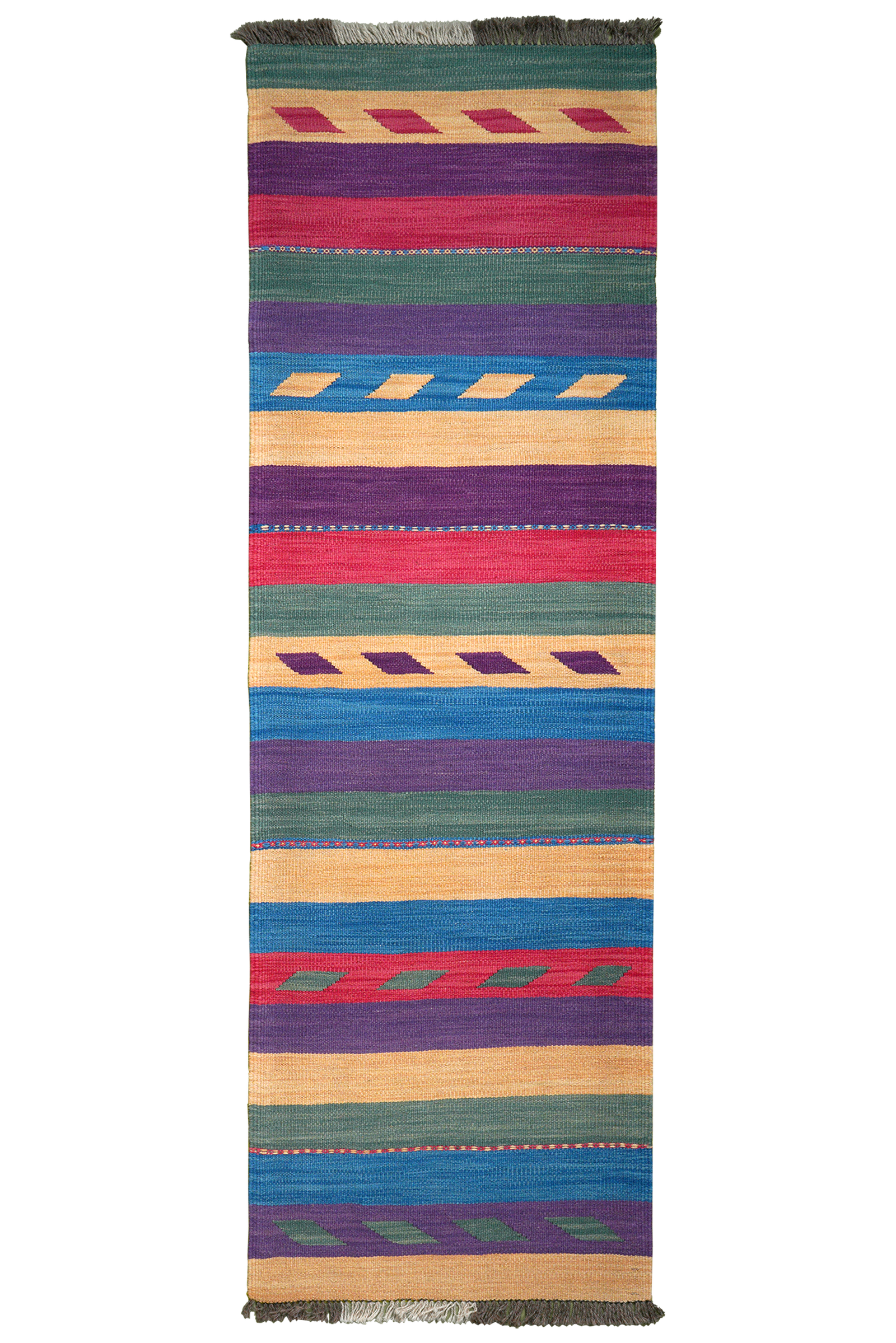 Kelim Gashgai — Handgefertigt, 203x64 cm, Bunt, 100% Virgin Wool | Main view