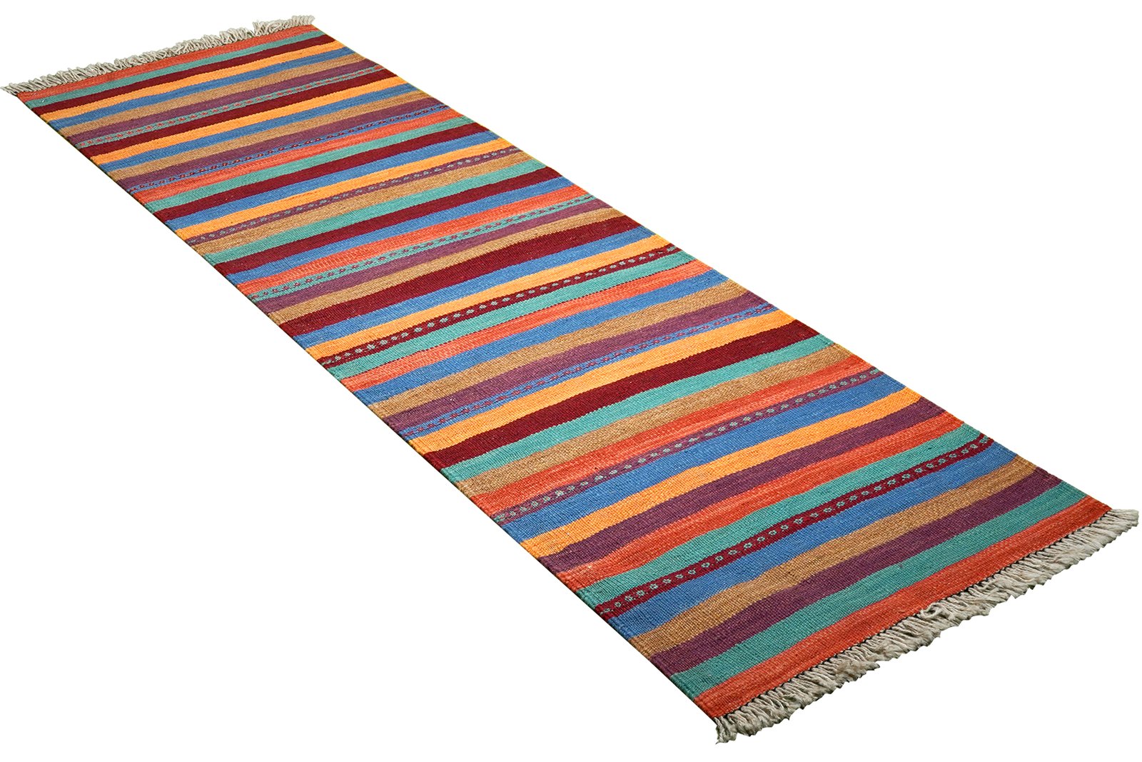 Kelim Gashgai — Handmade, 60x200 cm, Multicolor, 100% Virgin Wool | View 4
