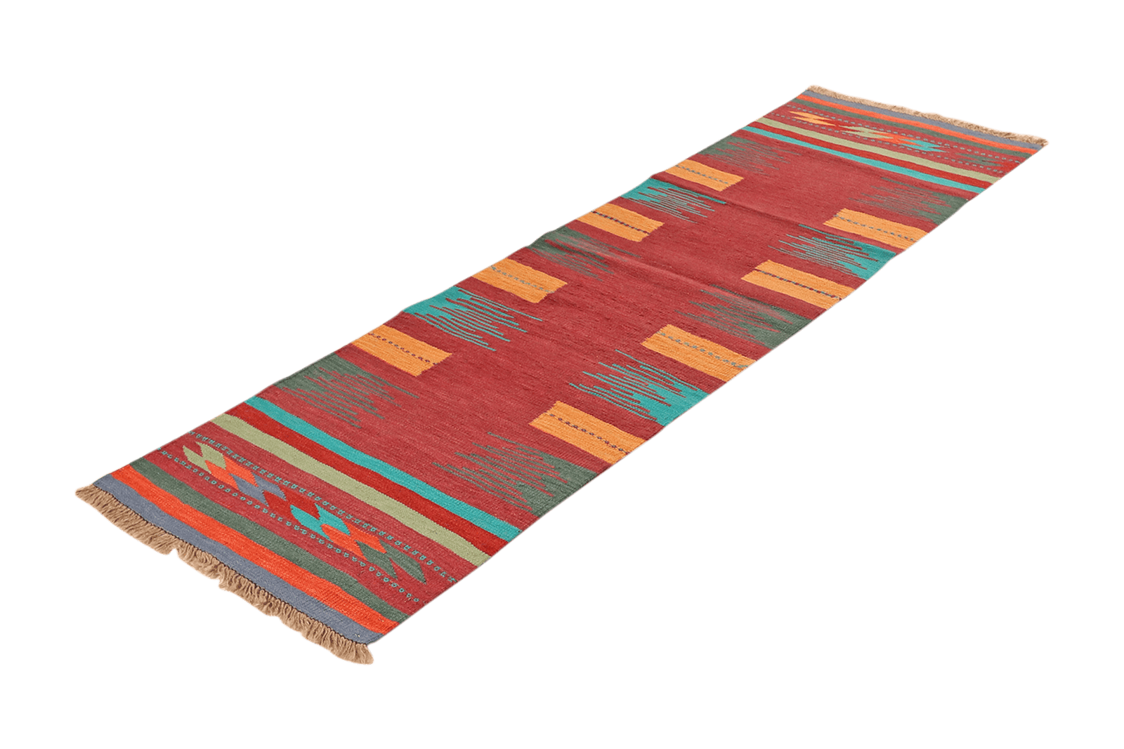 Kelim Gashgai — Handmade, 63x212 cm, Multicolor, 100% Virgin Wool | View 5