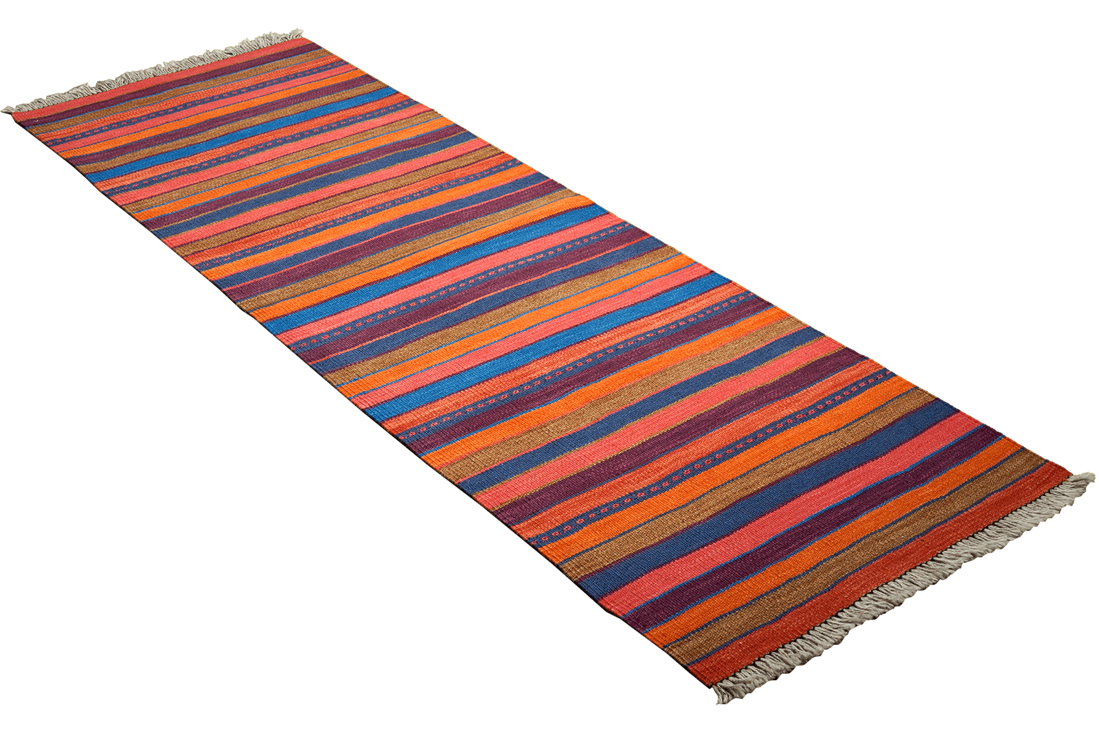 Kelim Gashgai — Handmade, 65x194 cm, Multicolor, 100% Virgin Wool | View 4