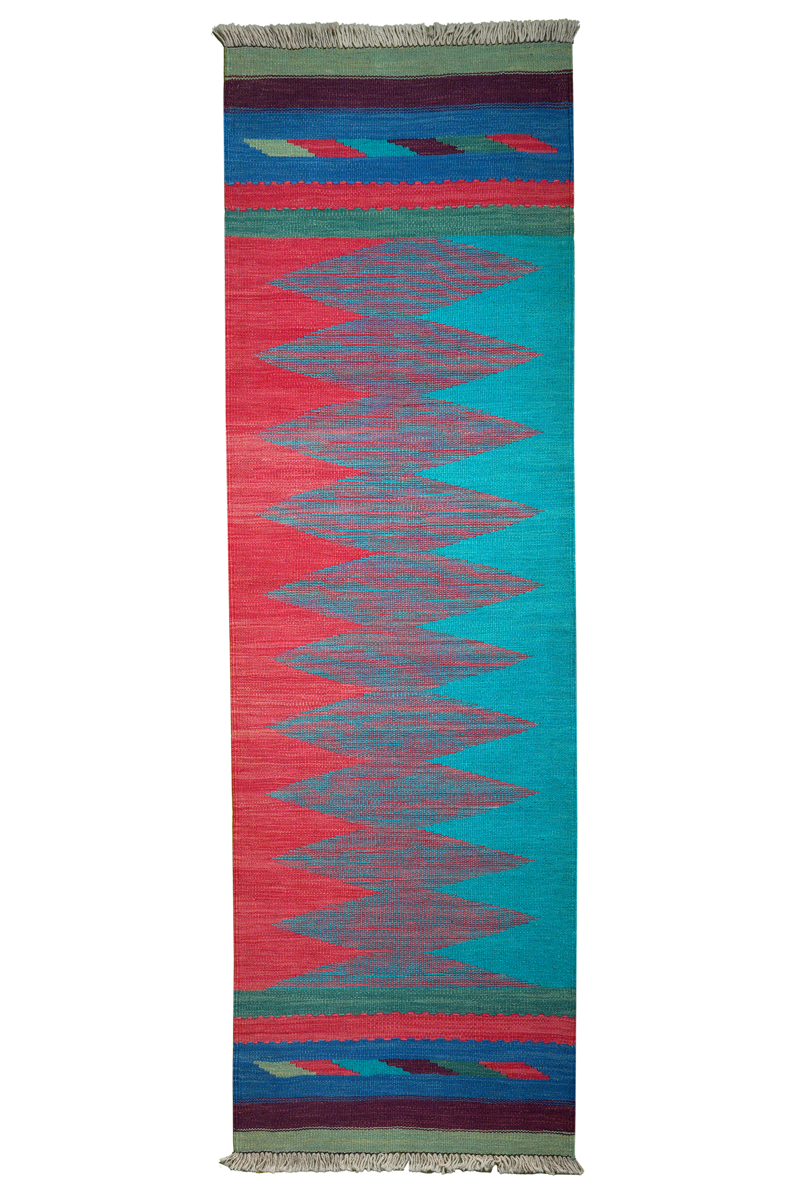 Kelim Gashgai — Handgefertigt, 210x65 cm, Bunt, 100% Virgin Wool | Main view