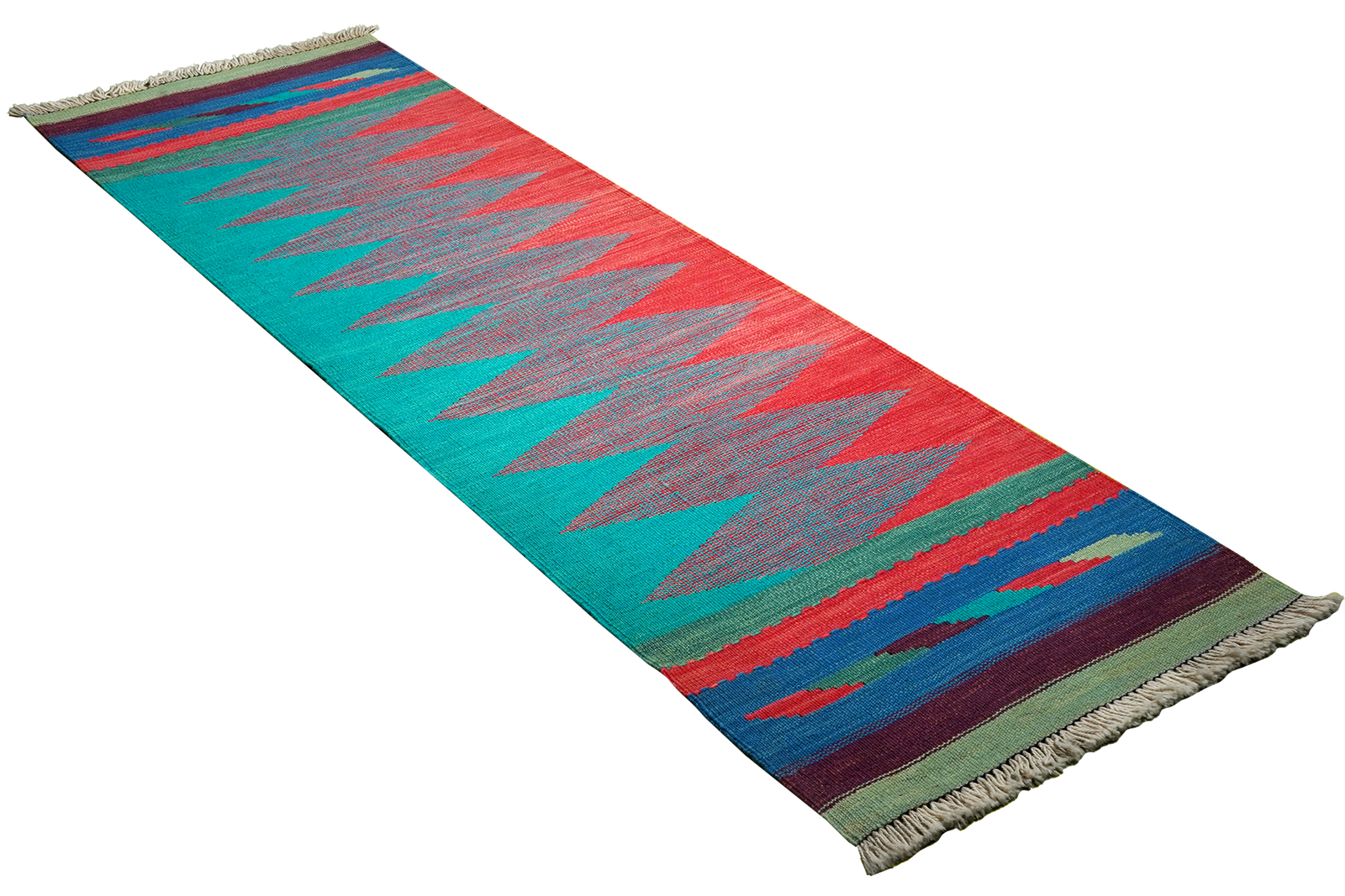 Kelim Gashgai — Handgefertigt, 210x65 cm, Bunt, 100% Virgin Wool | View 4