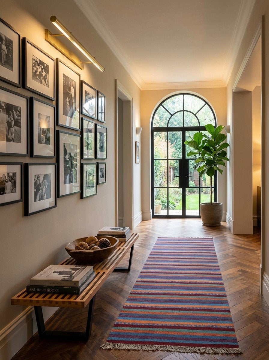 Kelim Gashgai — Handgefertigt, 194x60 cm, Bunt, 100% Virgin Wool | Detail view