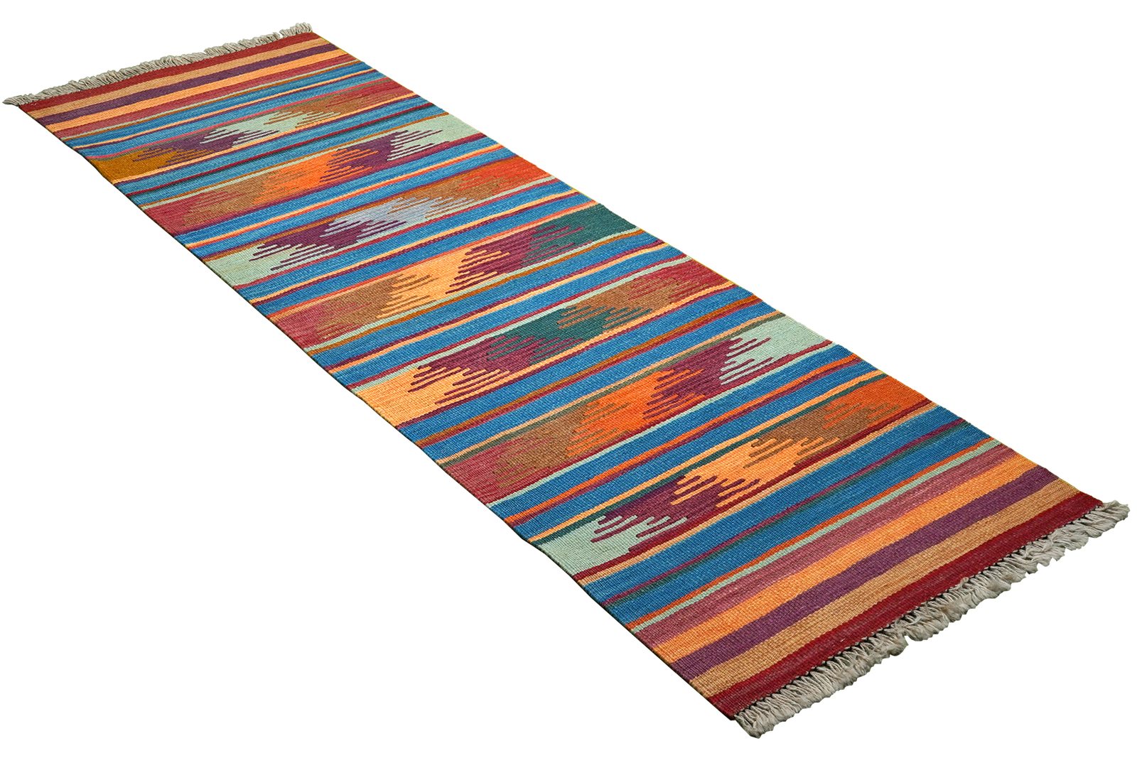Kelim Gashgai — Handmade, 62x197 cm, Multicolor, 100% Virgin Wool | View 4