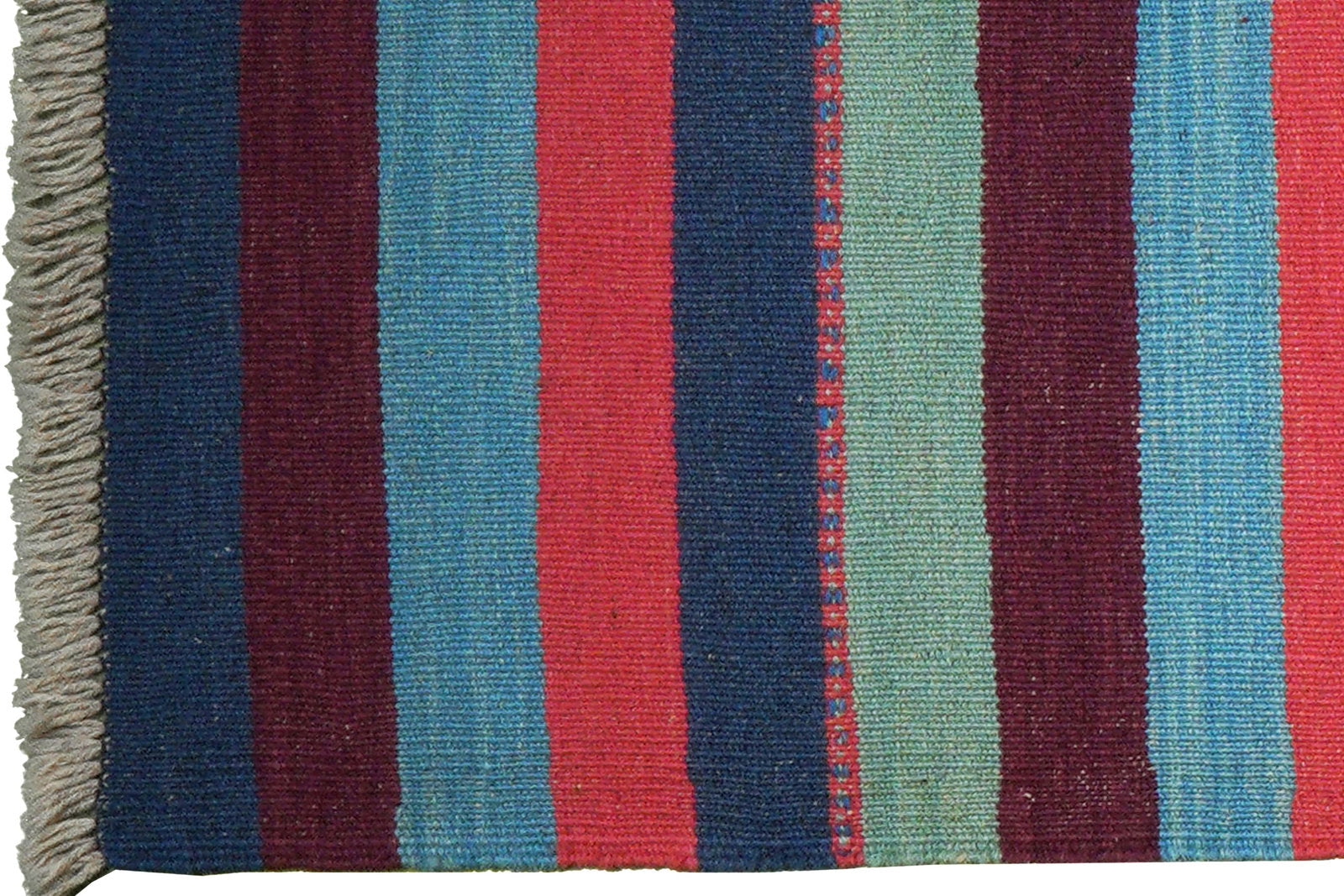 Kelim Gashgai — Handgefertigt, 205x66 cm, Bunt, 100% Virgin Wool | Back view