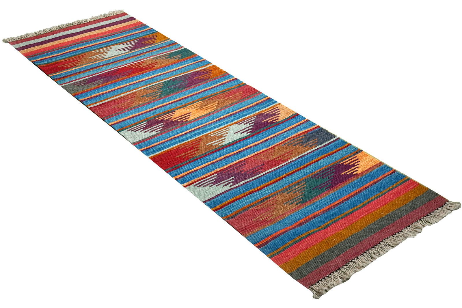 Kelim Gashgai — Handgefertigt, 193x59 cm, Bunt, 100% Virgin Wool | View 5