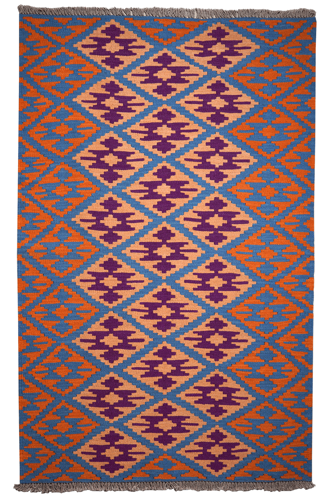 Kelim Gashgai — Handmade, 115x181 cm, Blue, 100% Virgin Wool | Main view
