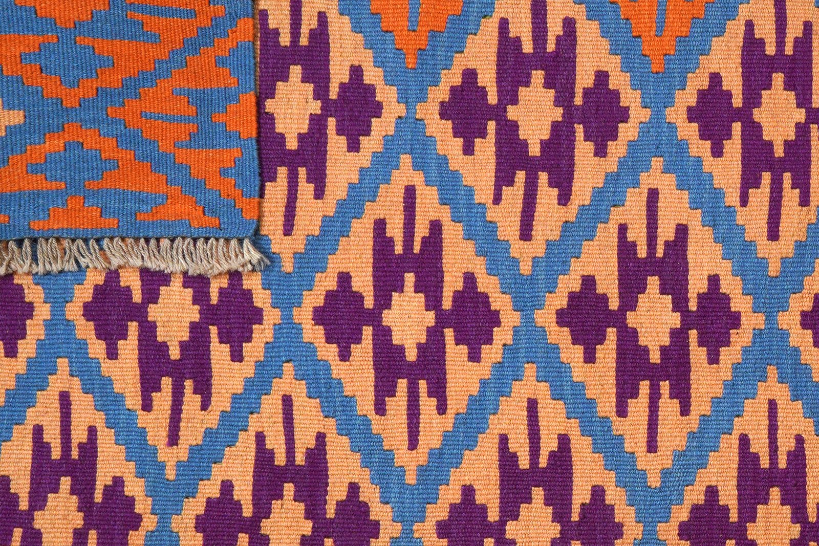 Kelim Gashgai — Handmade, 115x181 cm, Blue, 100% Virgin Wool | View 6
