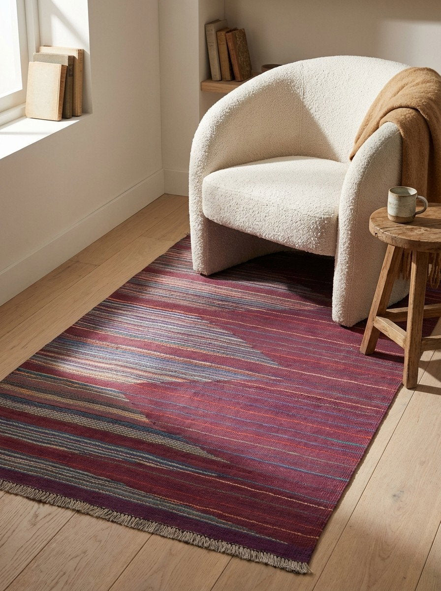 Kelim Gashgai — Handgefertigt, 147x93 cm, Bunt, 100% Virgin Wool | Detail view