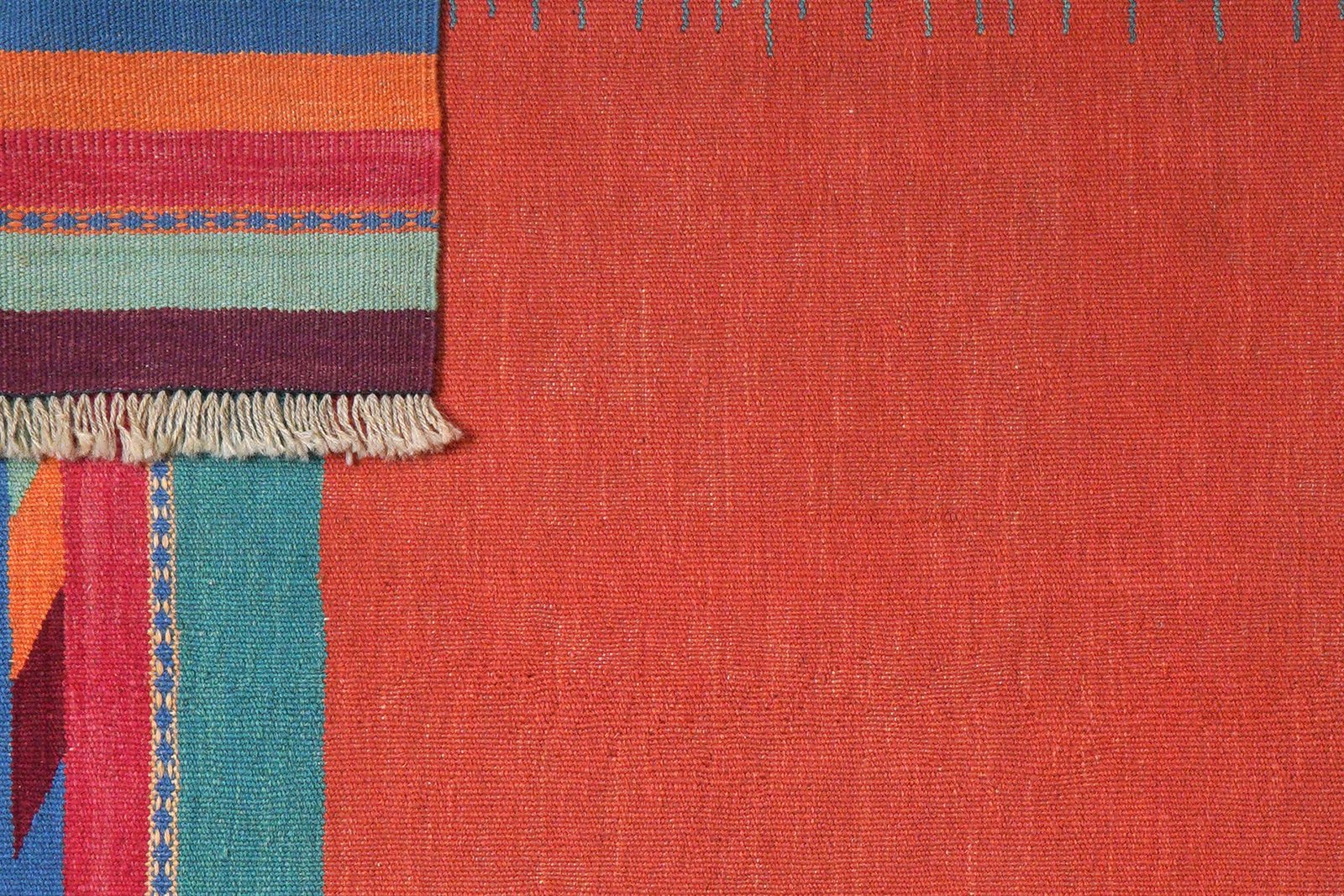 Kelim Gashgai — Handmade, 127x186 cm, Red, 100% Virgin Wool | View 6