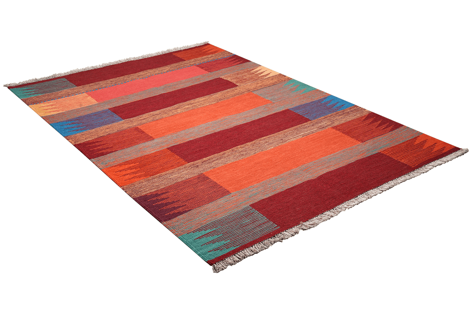 Kelim Gashgai — Handmade, 129x187 cm, Red, 100% Virgin Wool | View 4