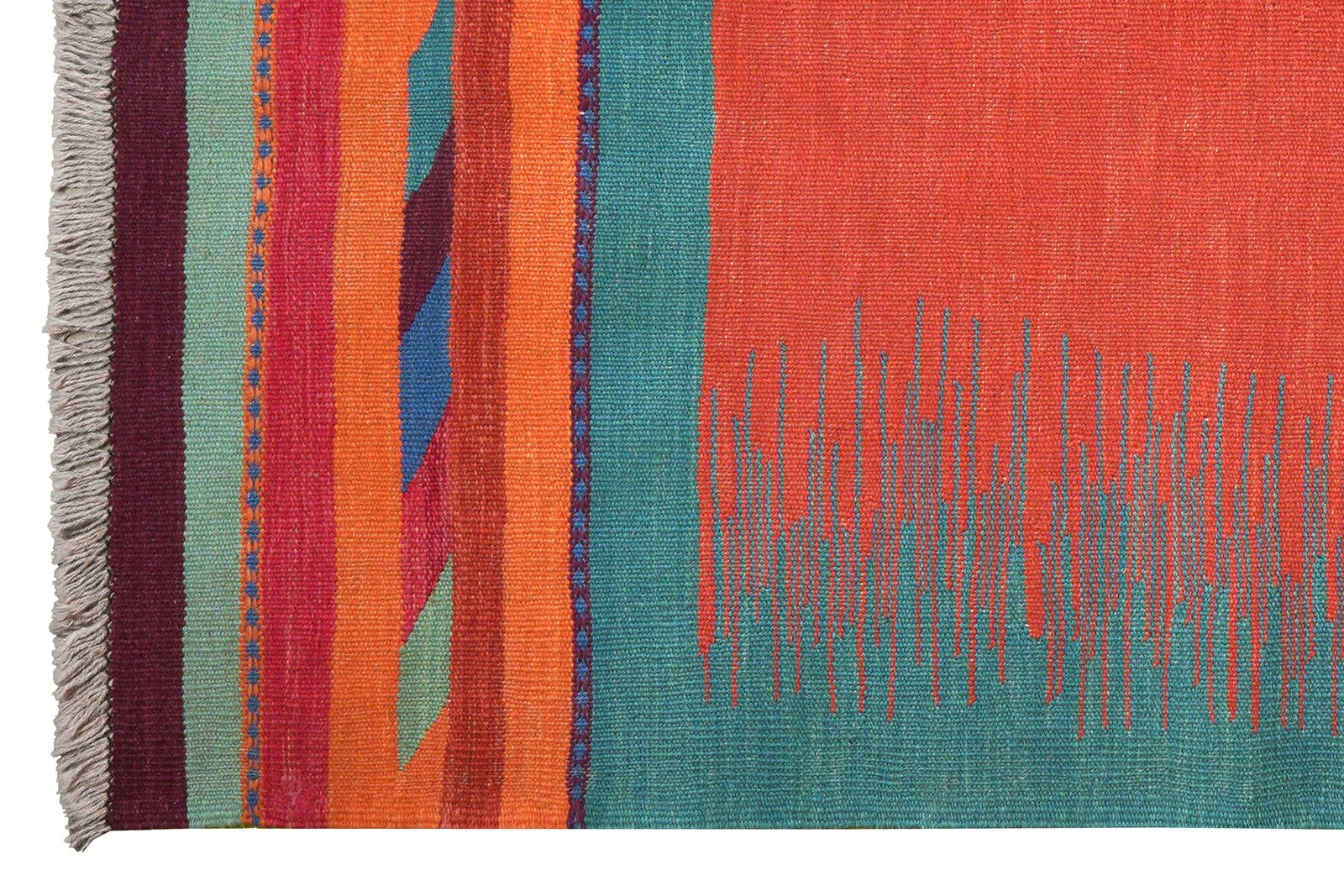 Kelim Gashgai — Handmade, 123x182 cm, Red, 100% Virgin Wool | View 3