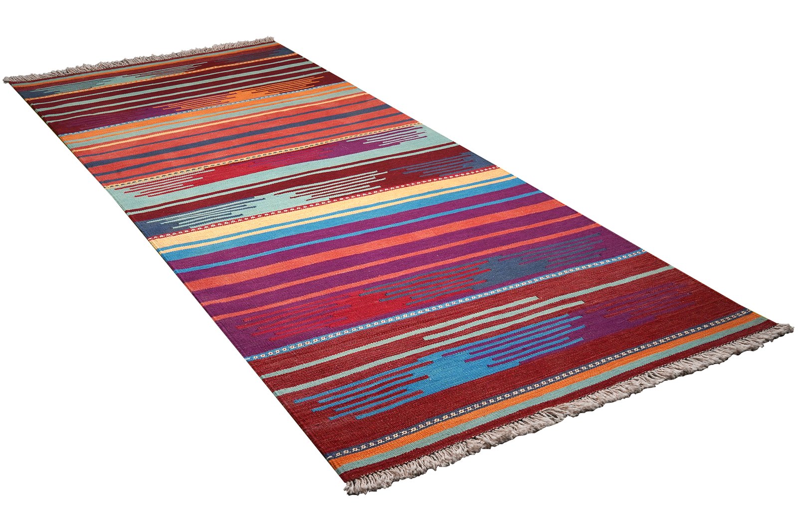 Kelim Gashgai — Handmade, 106x258 cm, Multicolor, 100% Virgin Wool | View 4