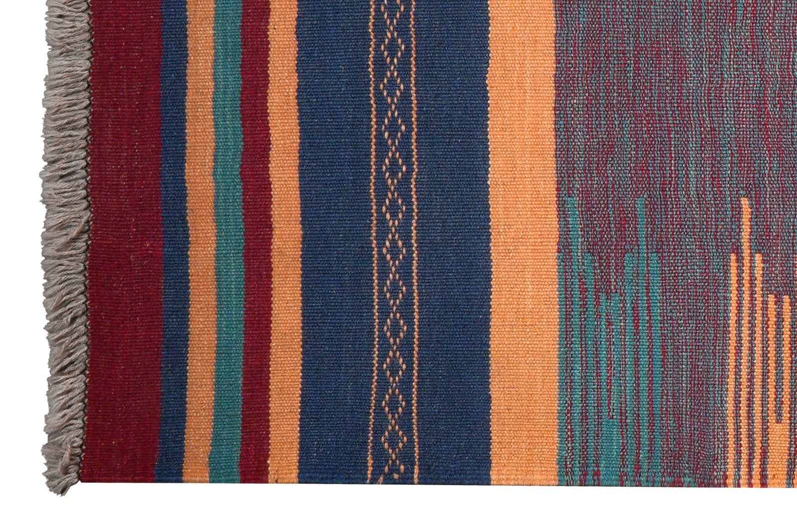 Kelim Gashgai — Handmade, 100x252 cm, Multicolor, 100% Virgin Wool | View 3