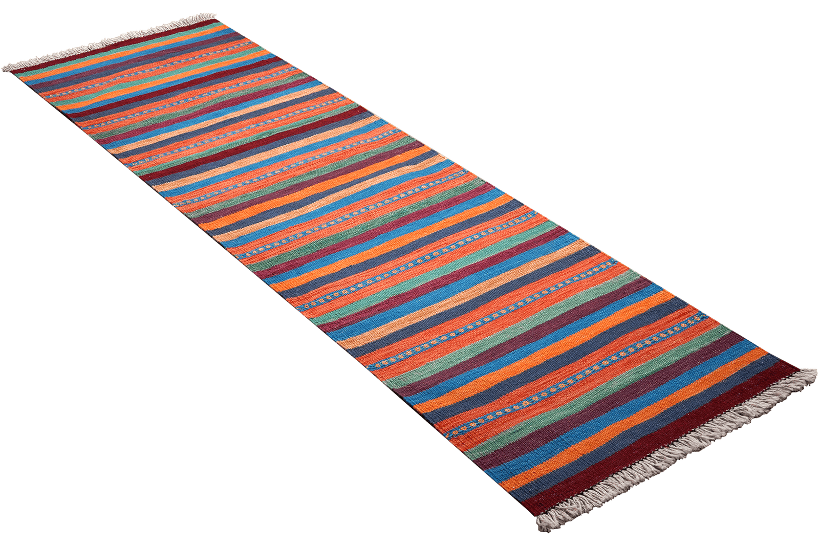 Kelim Gashgai — Handmade, 57x194 cm, Multicolor, 100% Virgin Wool | View 4