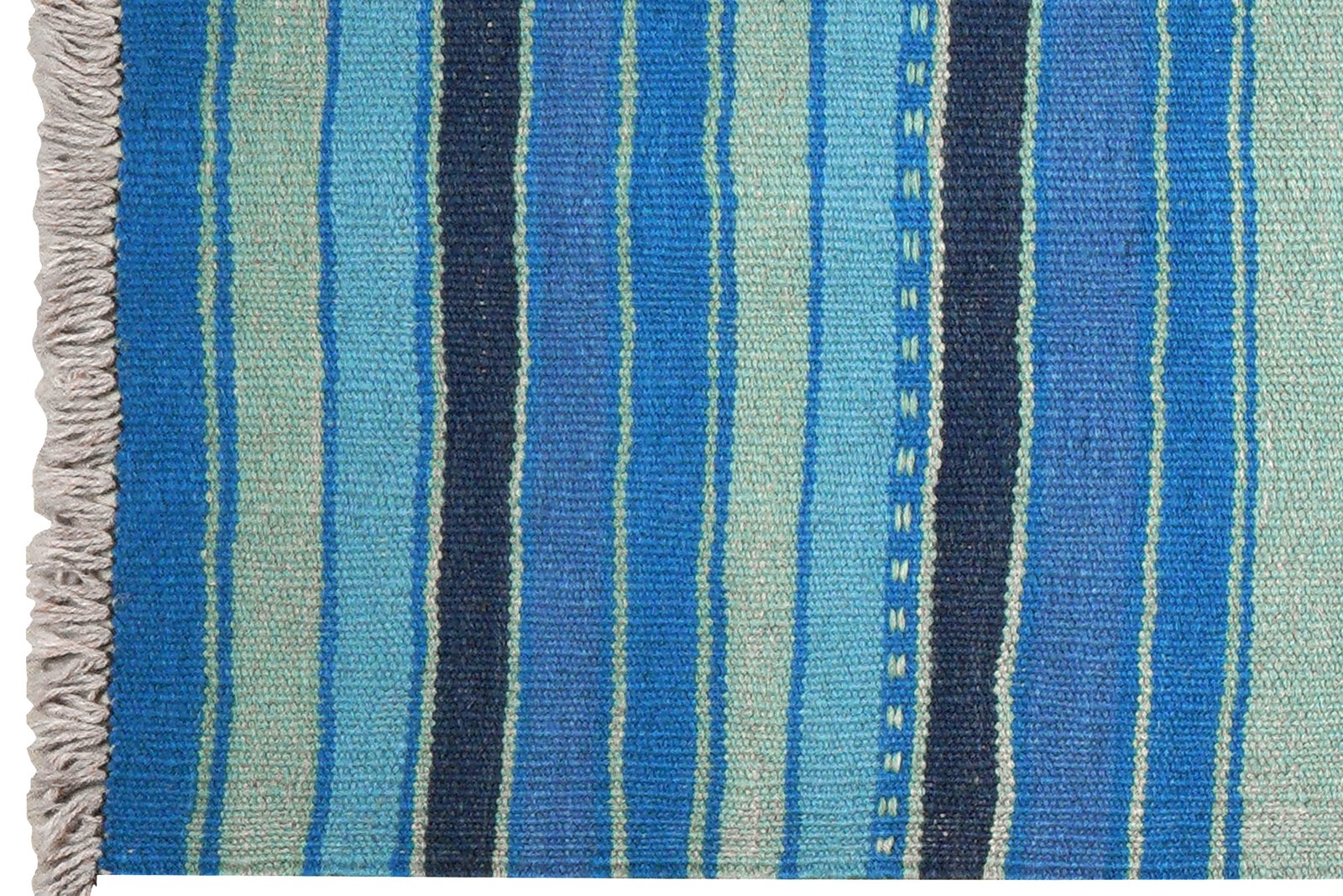 Kelim Gashgai — Handmade, 65x196 cm, Blue, 100% Virgin Wool | View 3
