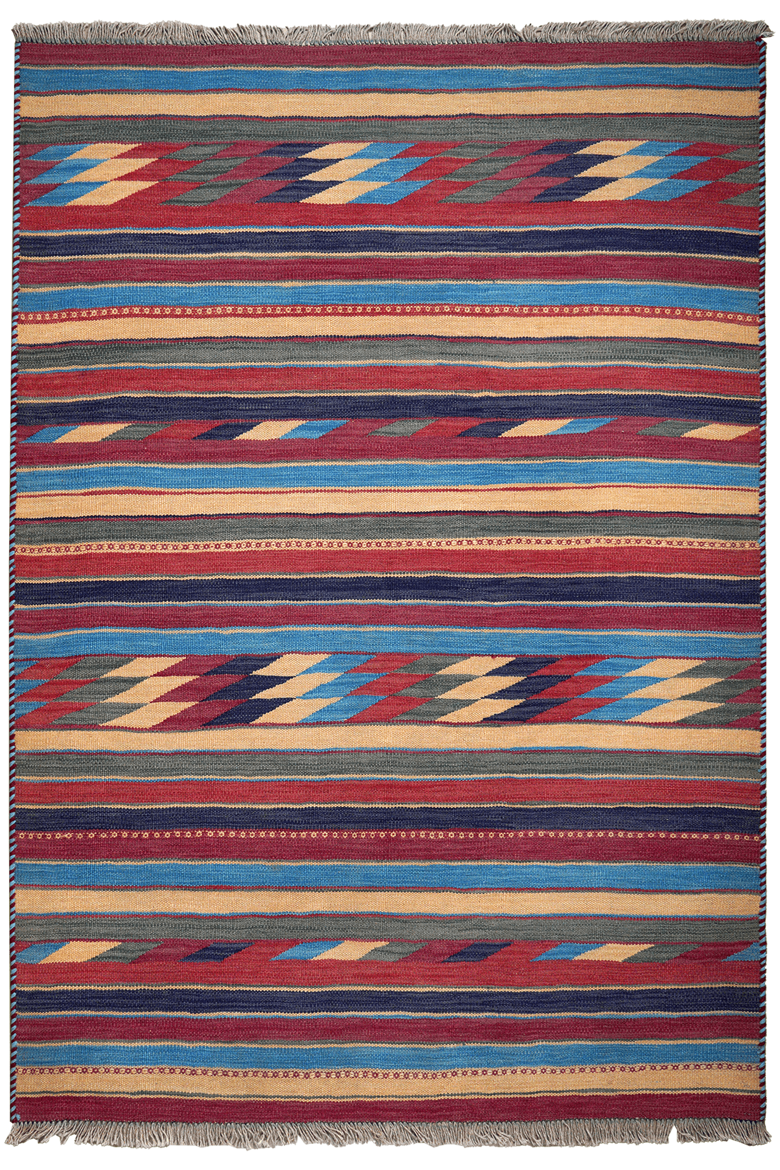 Kelim Gashgai — Handmade, 123x179 cm, Multicolor, 100% Virgin Wool | Main view