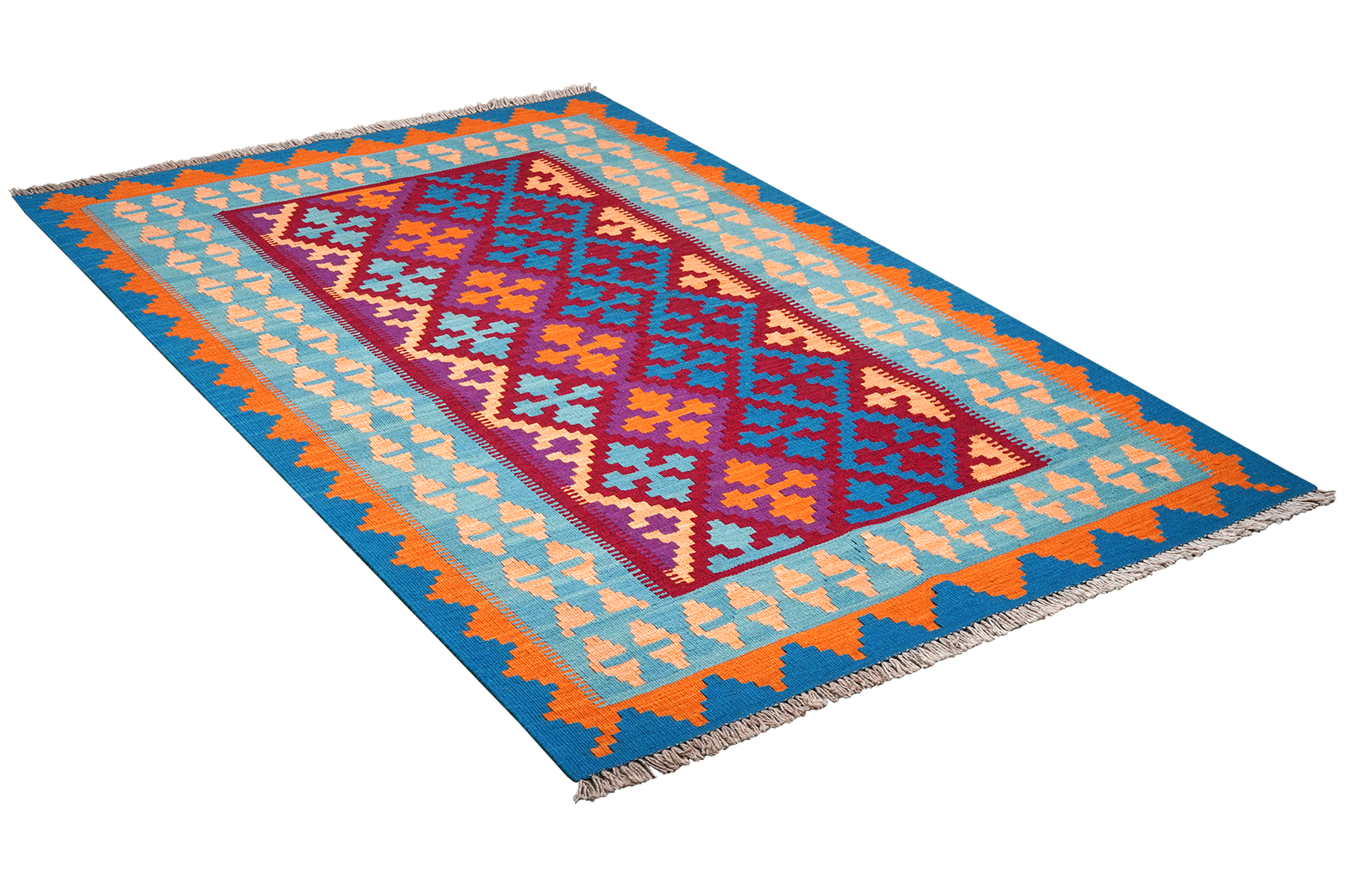 Kelim Gashgai — Handgefertigt, 179x125 cm, Blau, 100% Virgin Wool | View 5