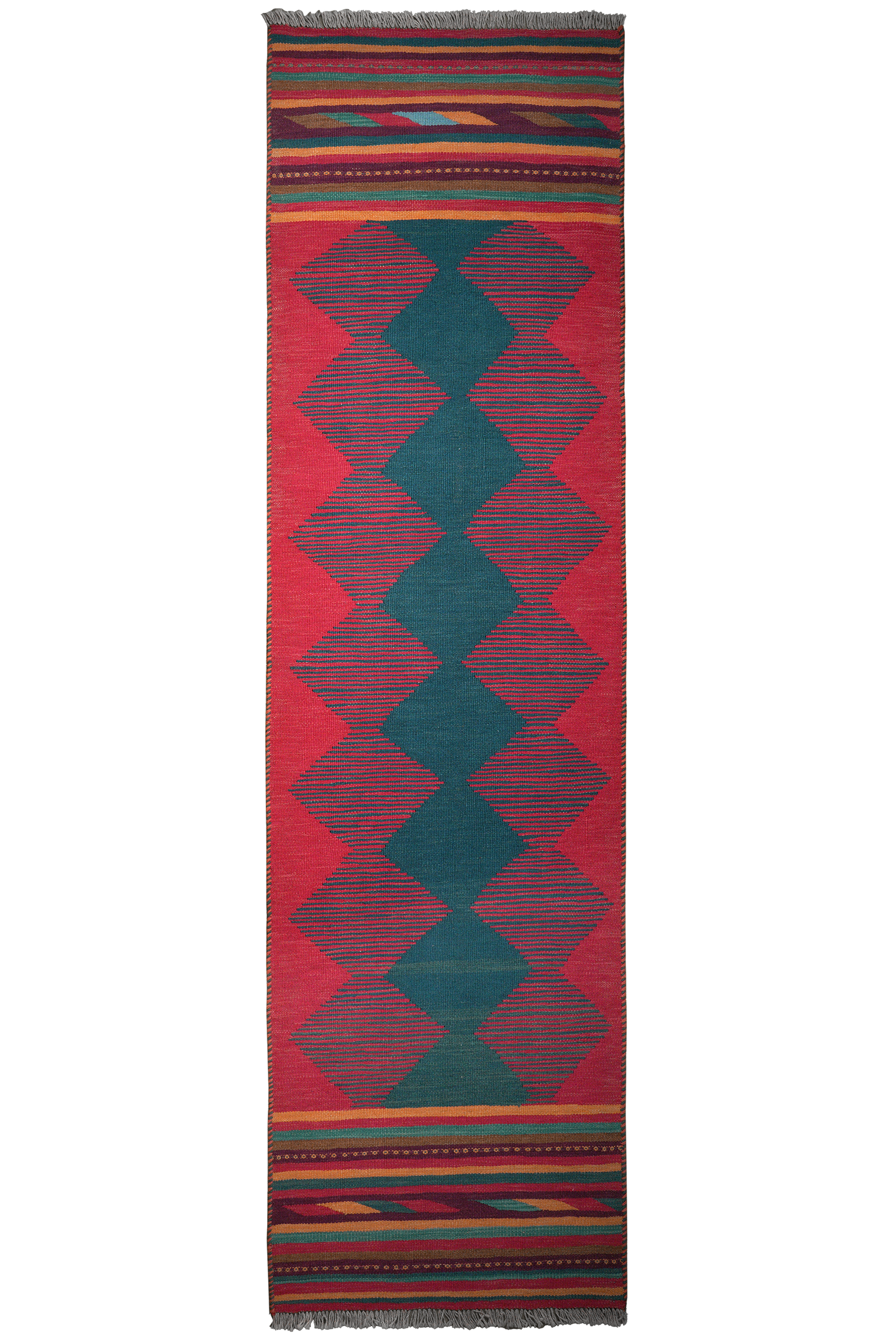 Kelim Gashgai — Handgefertigt, 295x79 cm, Bunt, 100% Virgin Wool | Main view