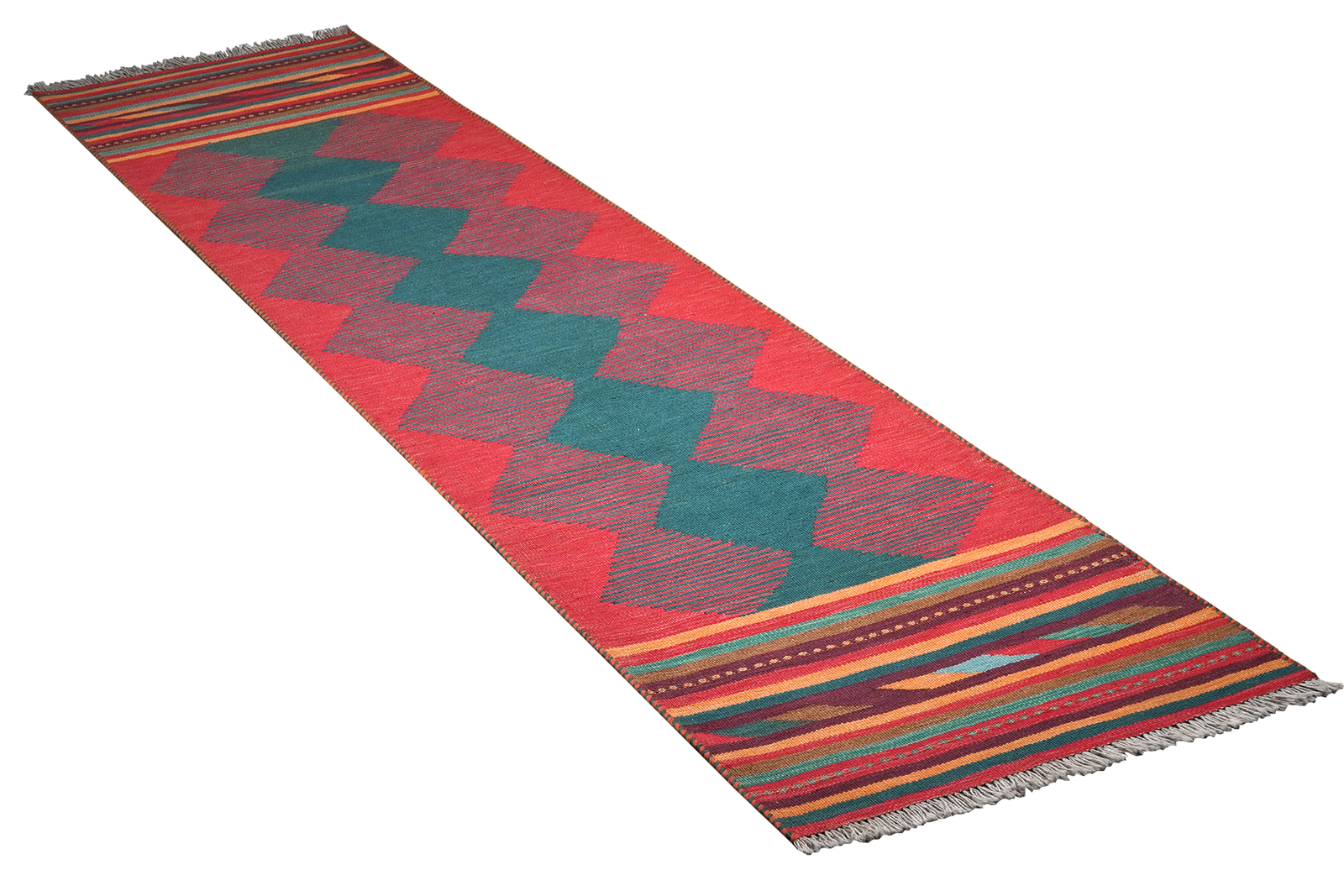 Kelim Gashgai — Handgefertigt, 295x79 cm, Bunt, 100% Virgin Wool | View 5