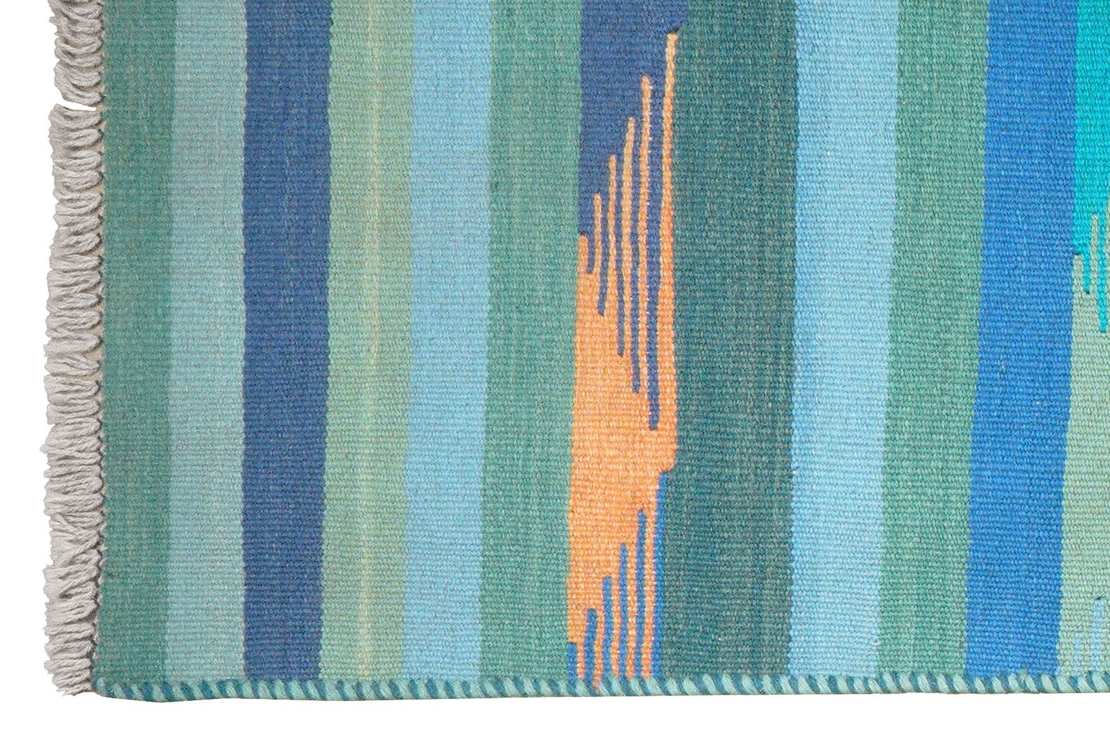 Kelim Gashgai — Handmade, 70x253 cm, Blue, 100% Virgin Wool | View 3