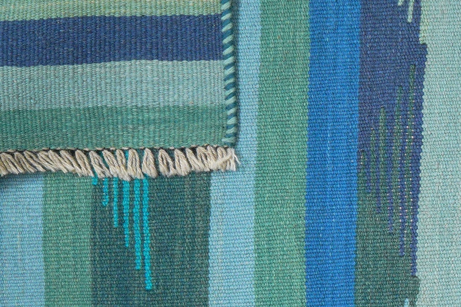 Kelim Gashgai — Handmade, 73x254 cm, Blue, 100% Virgin Wool | View 6